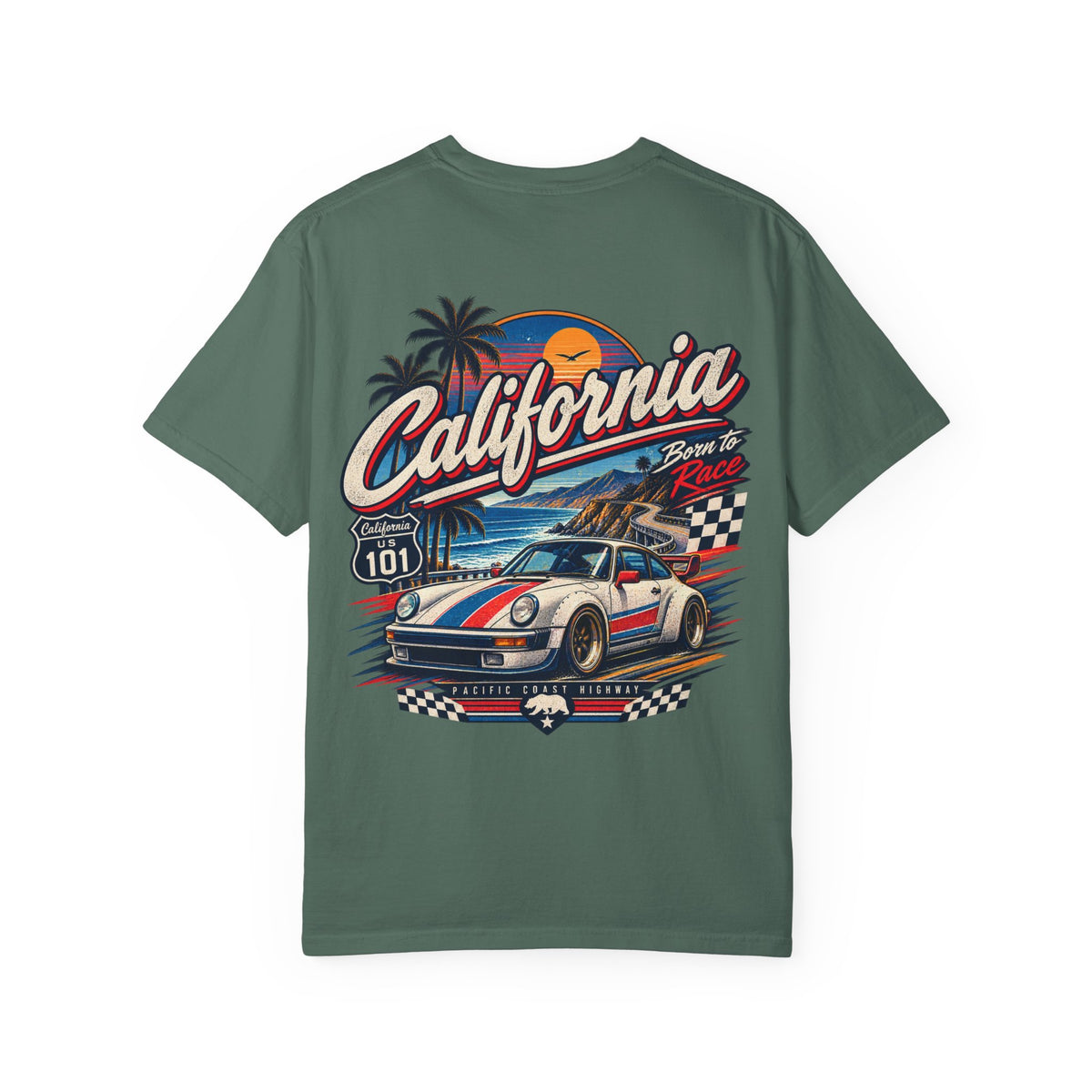 California 1980s Racing Unisex Comfort Color 1717 Streetwear Graphic Tee