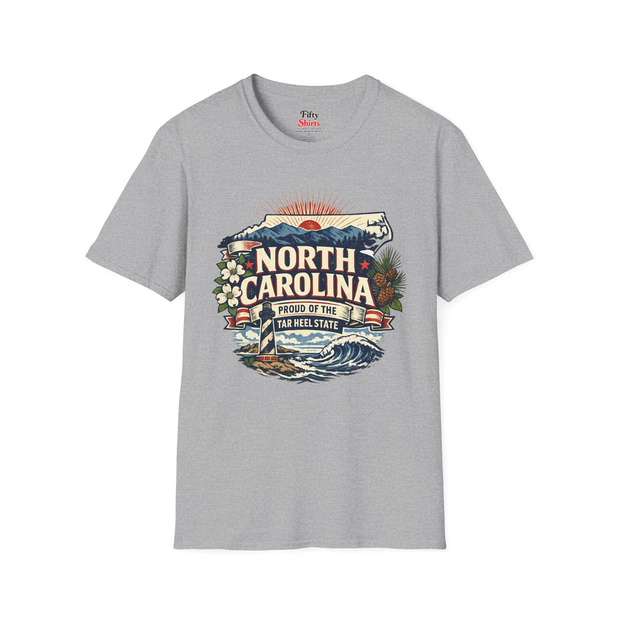 North Carolina State Pride Unisex Softstyle T Shirt State Pride Graphic Tee Collections FS03