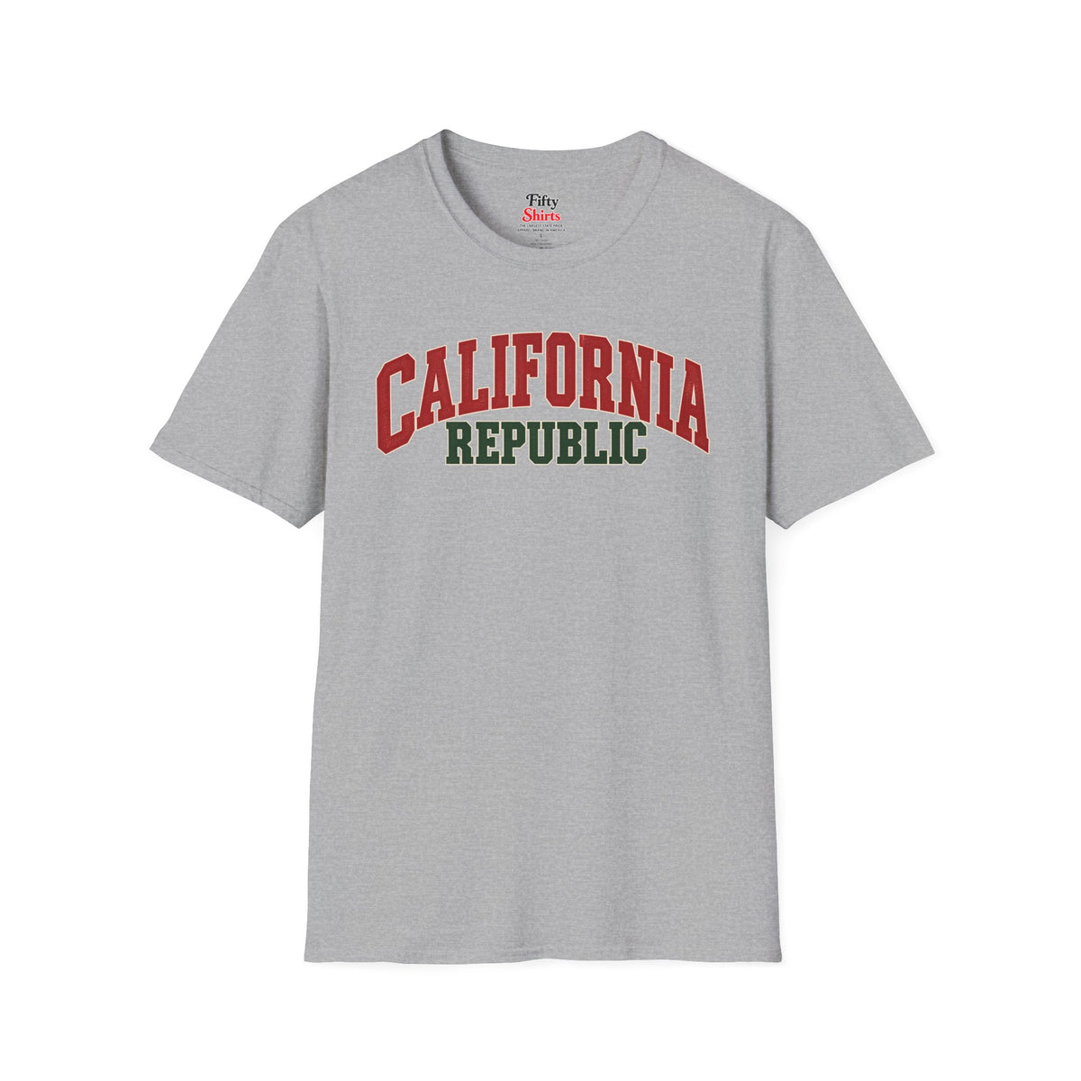 California Republic Unisex Softstyle T Shirt State Name Graphic Tee