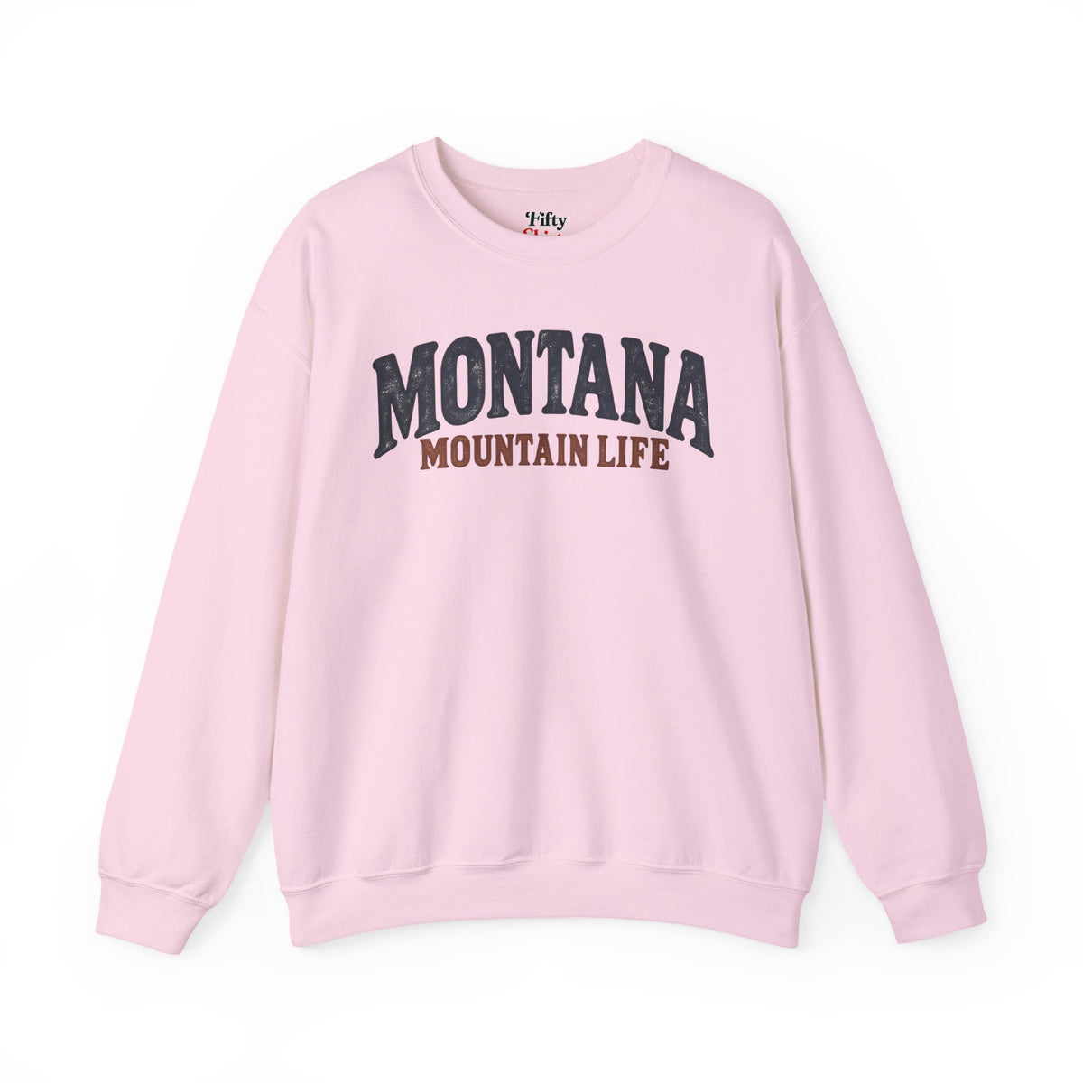 Montana Mountain Life Unisex Crewneck Sweatshirt State Name Graphic
