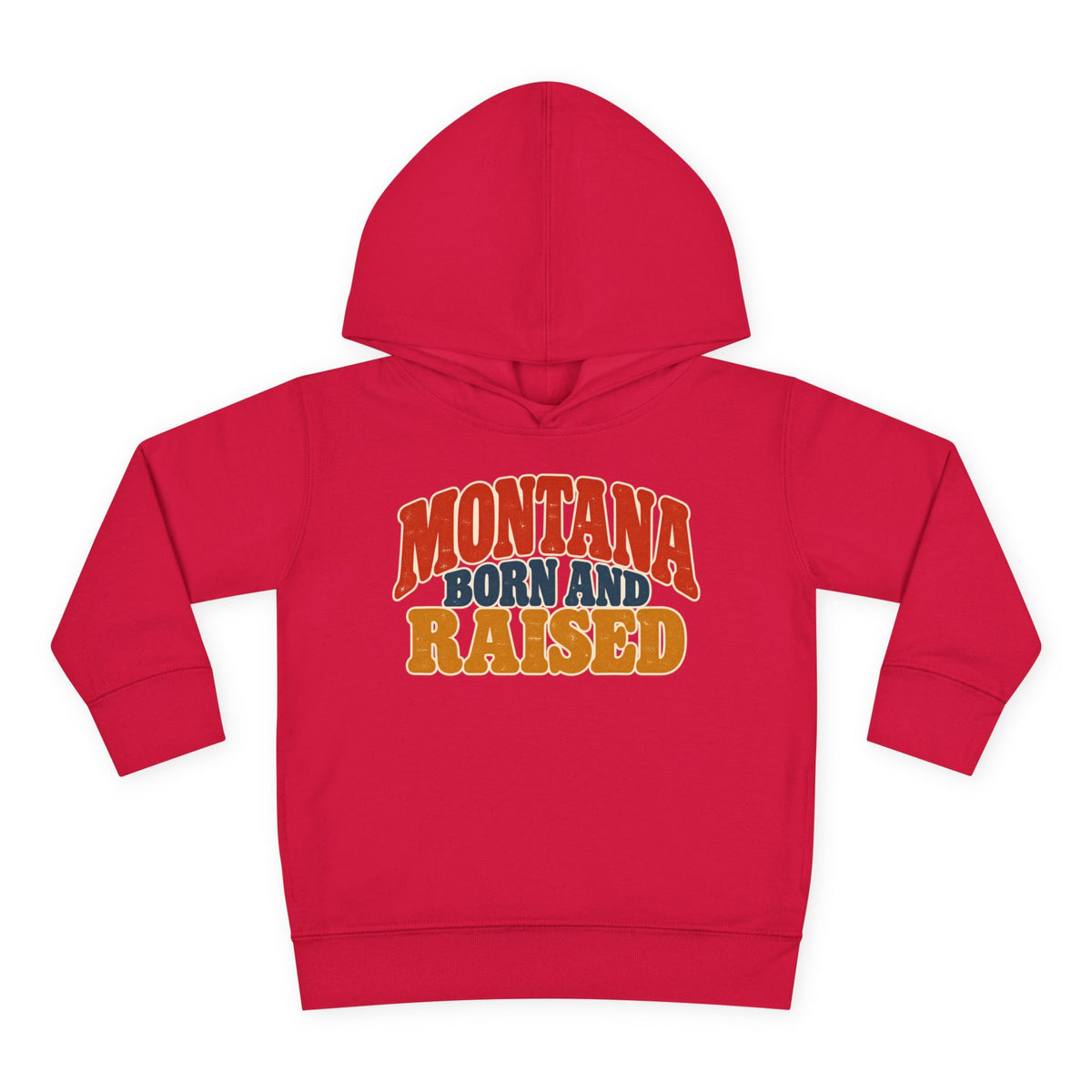 Montana Born and Raised Retro 1970s Unisex Toddler Pullover Fleece Hoodie