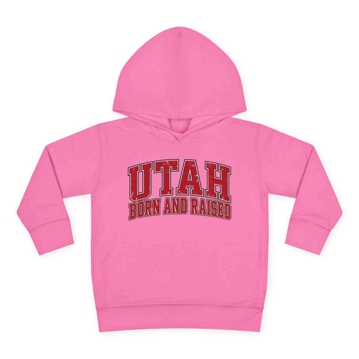 Utah Born and Raised Collegiate Classic Unisex Toddler Pullover Fleece Hoodie
