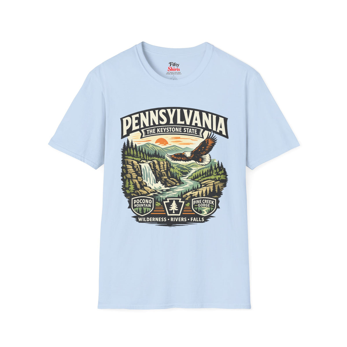 Pennsylvania Keystone State Adventure Unisex Softstyle T Shirt State Pride Graphic Tee Collections FS03