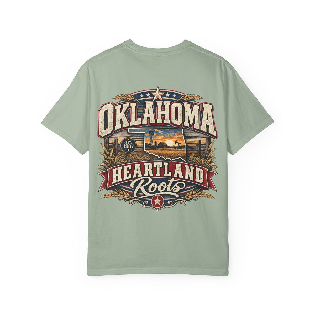 Oklahoma Heartland Roots Unisex Comfort Color 1717 Streetwear Graphic Tee