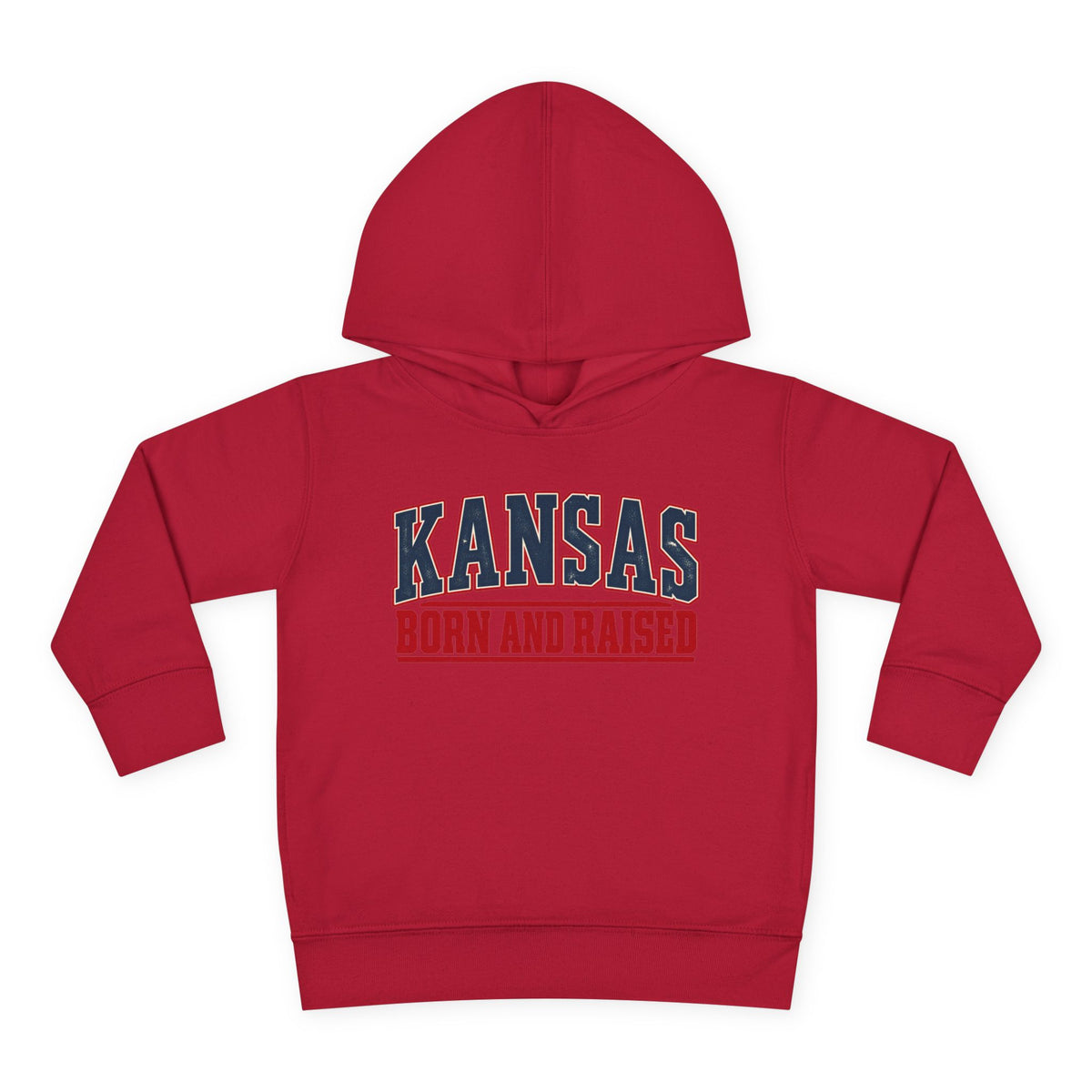 Kansas Born and Raised Small-Town Americana Unisex Toddler Pullover Fleece Hoodie