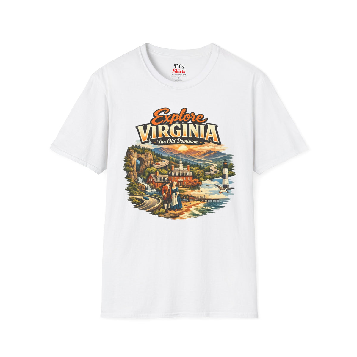 Explore Virginia Unisex Softstyle T Shirt State Pride Graphic Tee Collections FS03