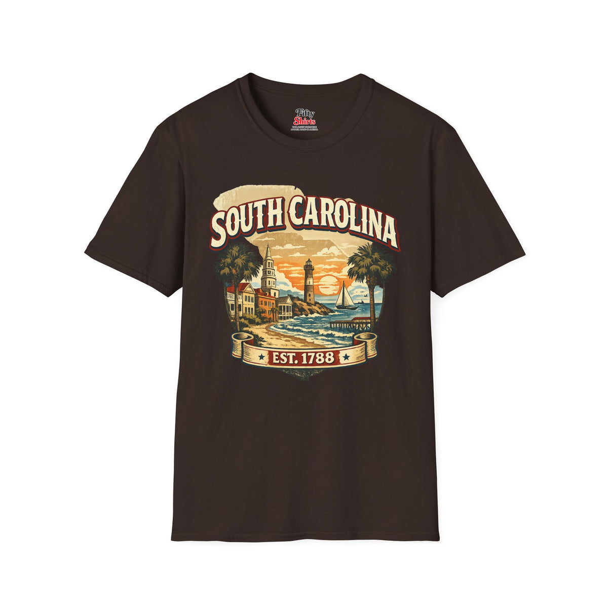 Vintage South Carolina Heritage Unisex Softstyle T Shirt State Pride Graphic Tee Collections FS03