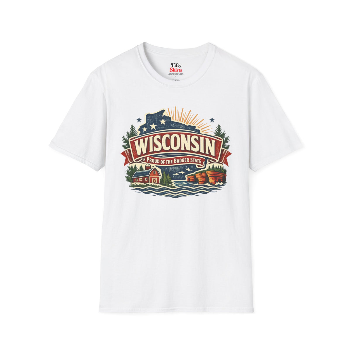 Wisconsin State Pride Unisex Softstyle T Shirt State Pride Graphic Tee Collections FS03