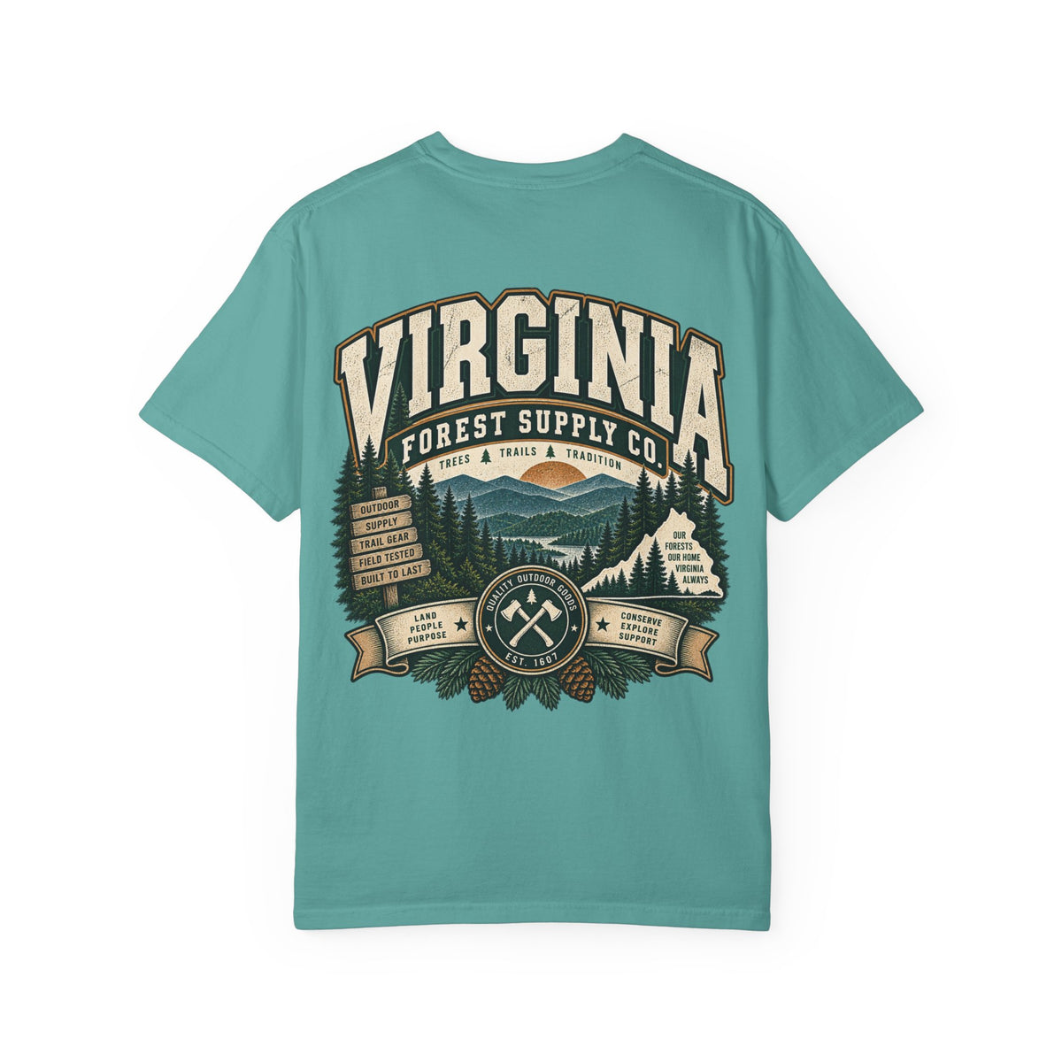 Virginia Forest Supply Co Unisex Comfort Color 1717 Streetwear Graphic Tee
