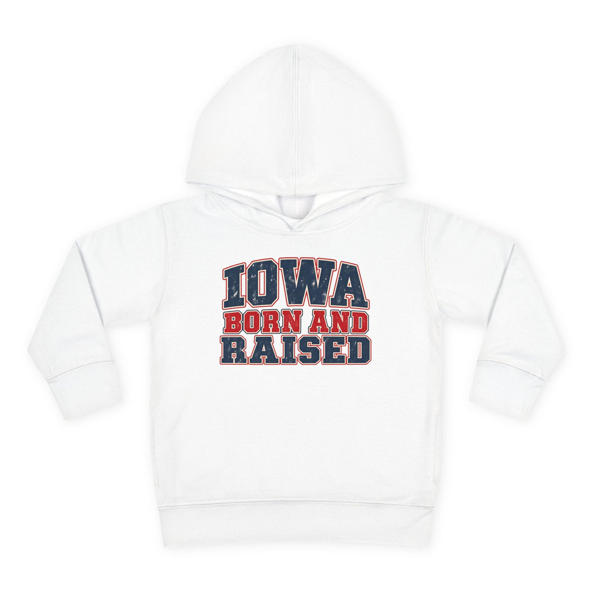 Iowa Born and Raised intage Farmhouse Americana Unisex Toddler Pullover Fleece Hoodie