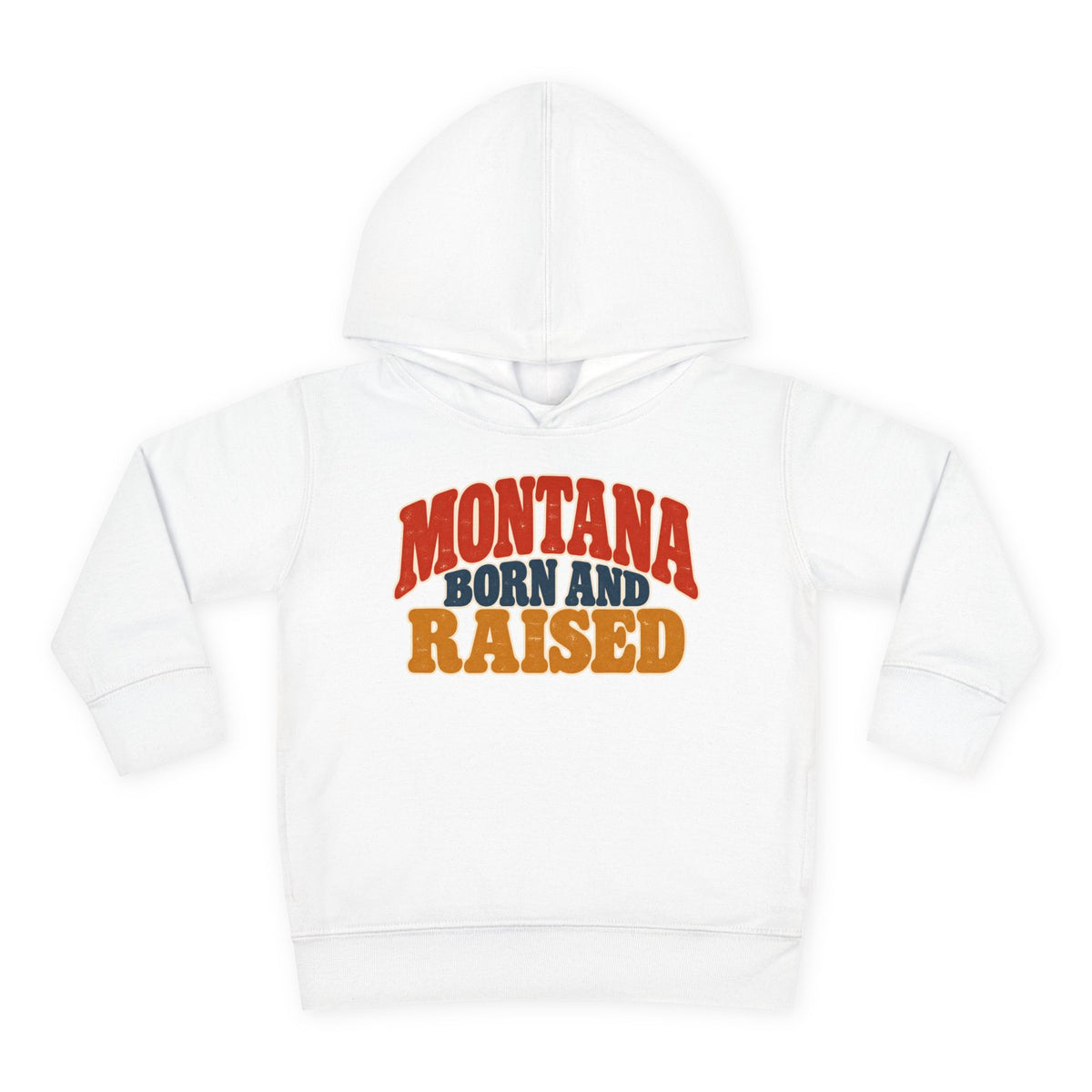 Montana Born and Raised Retro 1970s Unisex Toddler Pullover Fleece Hoodie