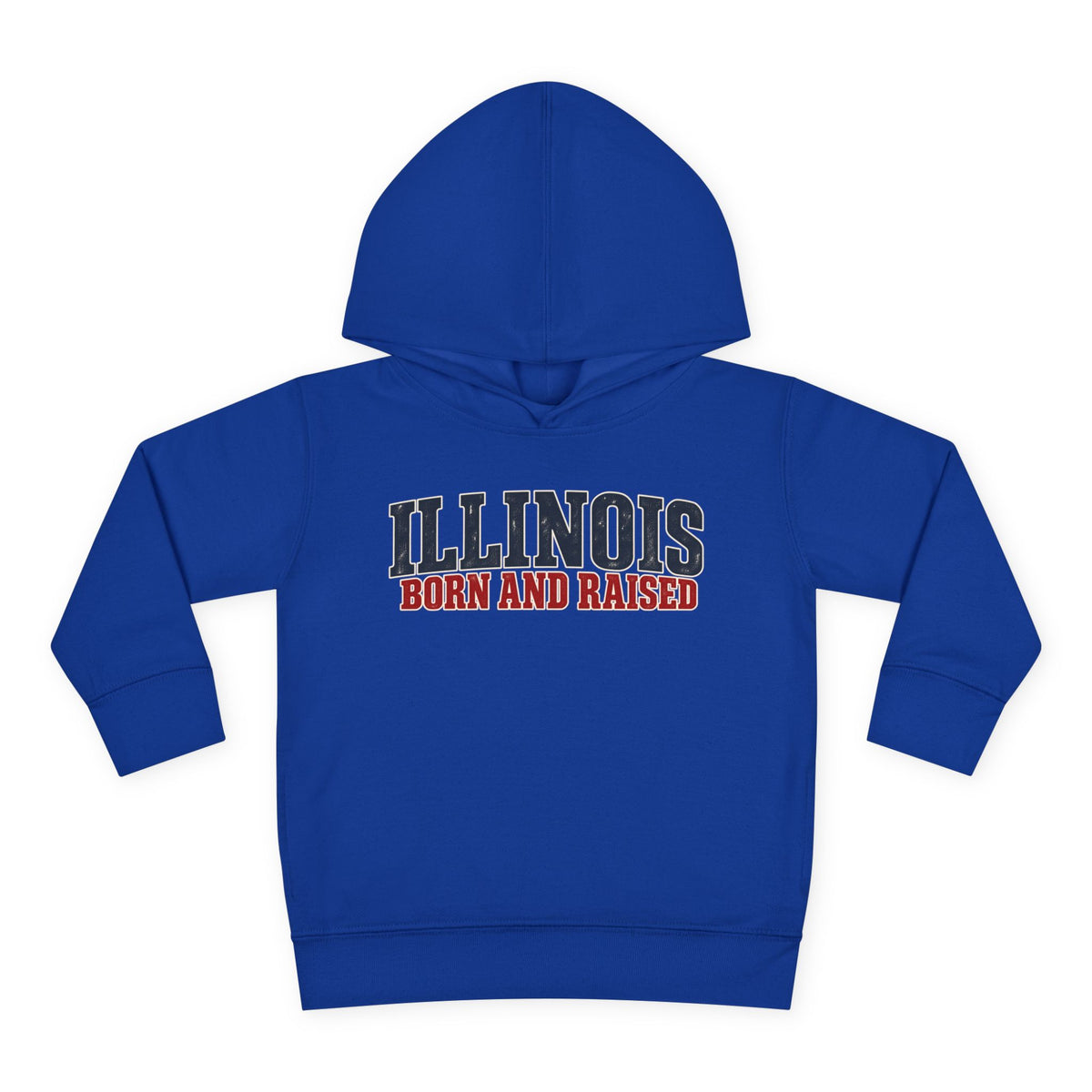 Illinois Born and Raised Midwest Americana Unisex Toddler Pullover Fleece Hoodie