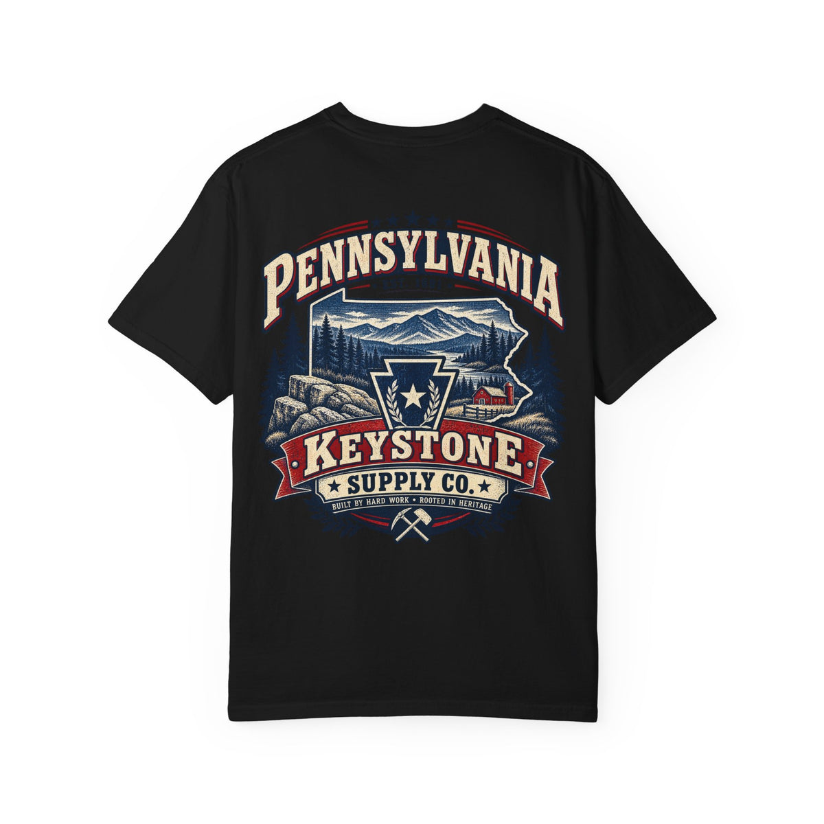 Pennsylvania Keystone Supply Co Unisex Comfort Color 1717 Streetwear Graphic Tee