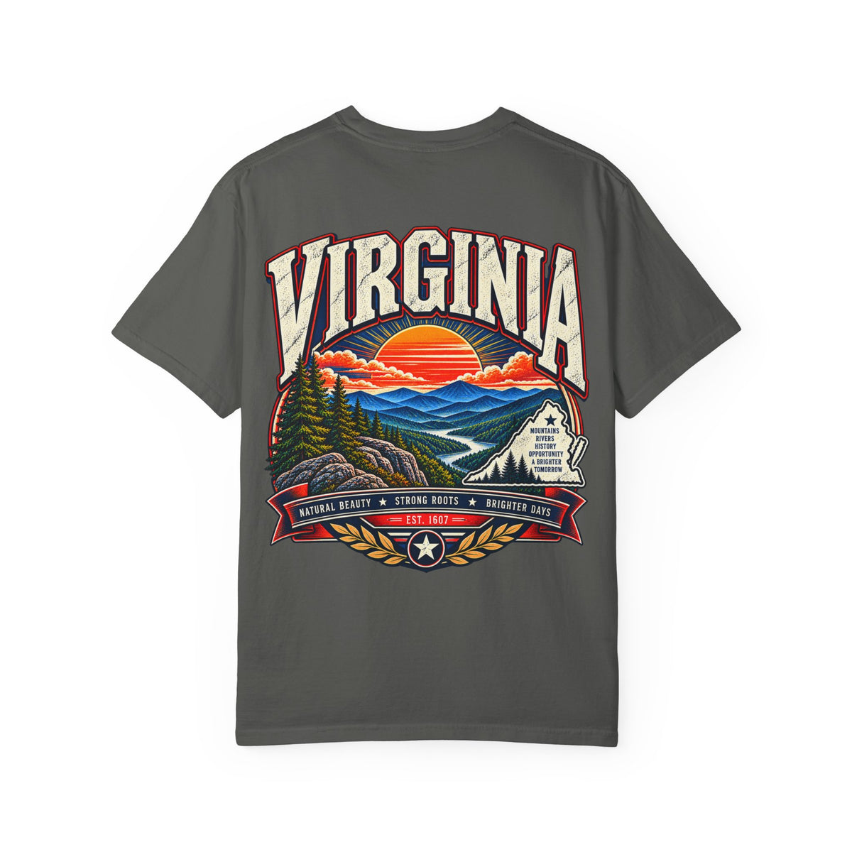Virginia Mountains Unisex Comfort Color 1717 Streetwear Graphic Tee