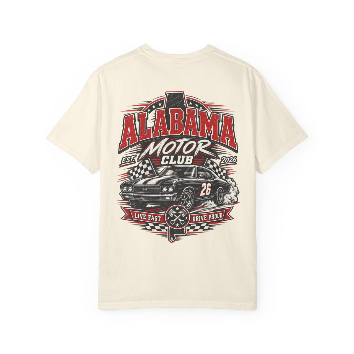 Alabama Motor Club Unisex Comfort Color 1717 Streetwear Graphic Tee