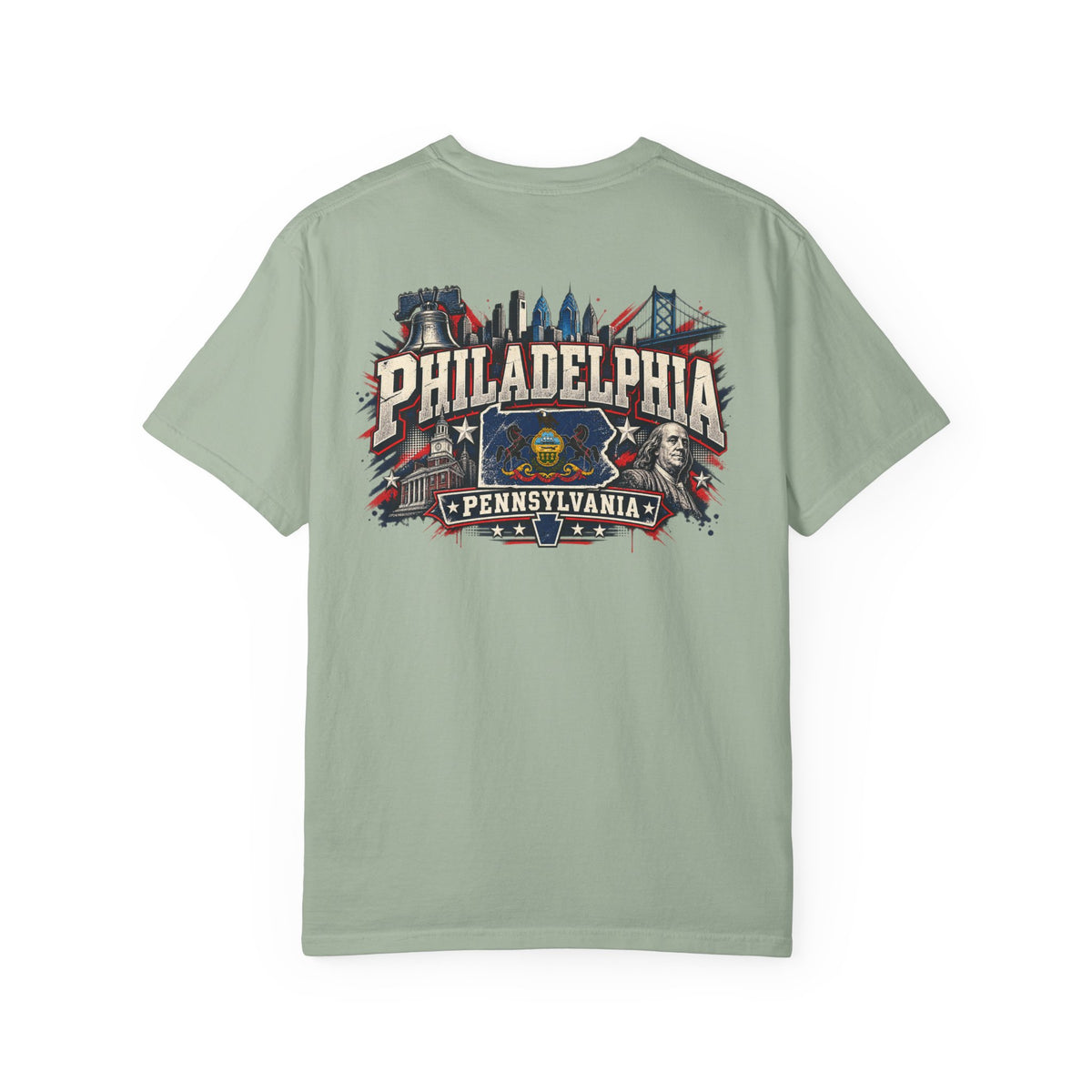 Philadelphia Pennsylvania Unisex Comfort Color 1717 Streetwear Graphic Tee