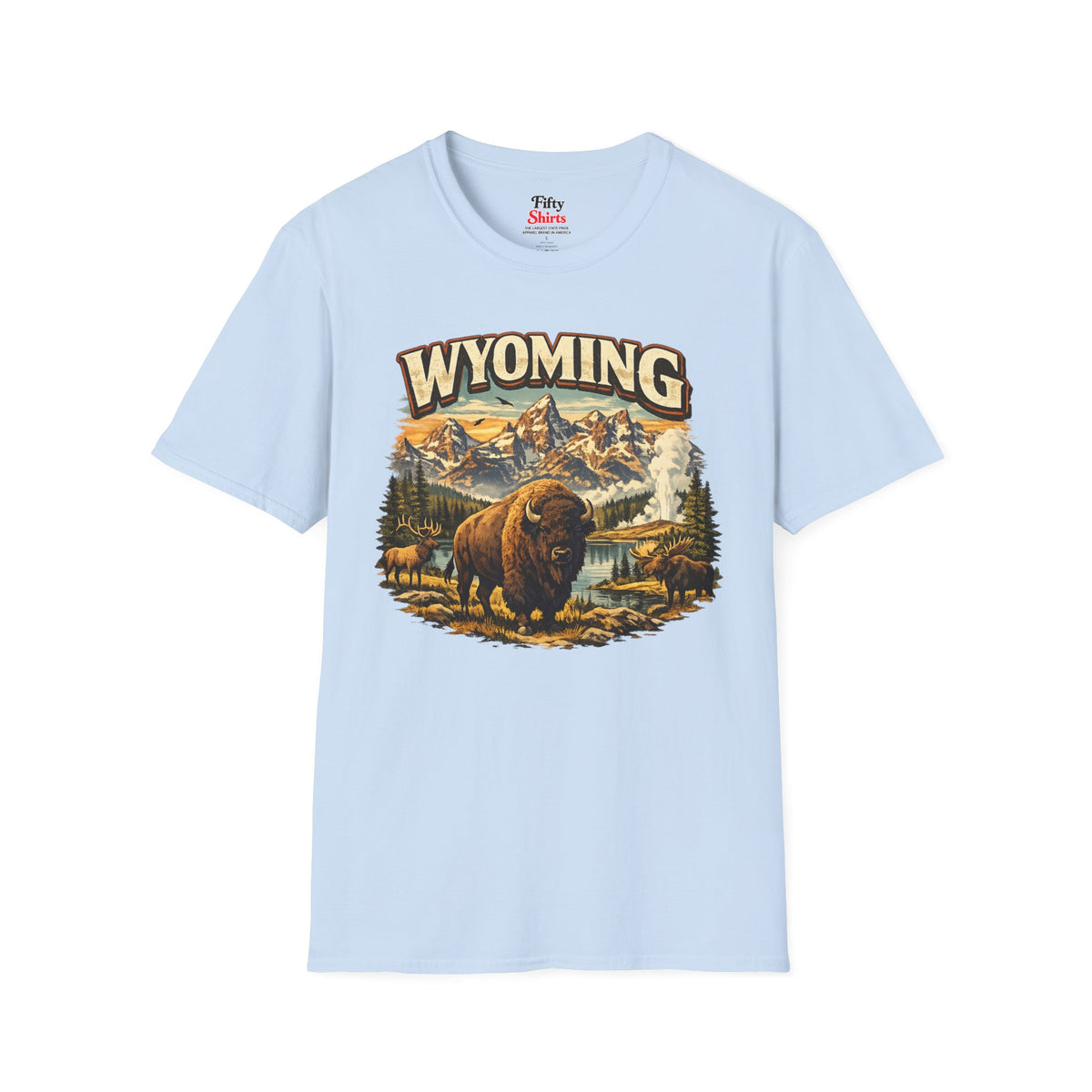 Wyoming Wilderness Unisex Softstyle T Shirt State Pride Graphic Tee Collections FS03