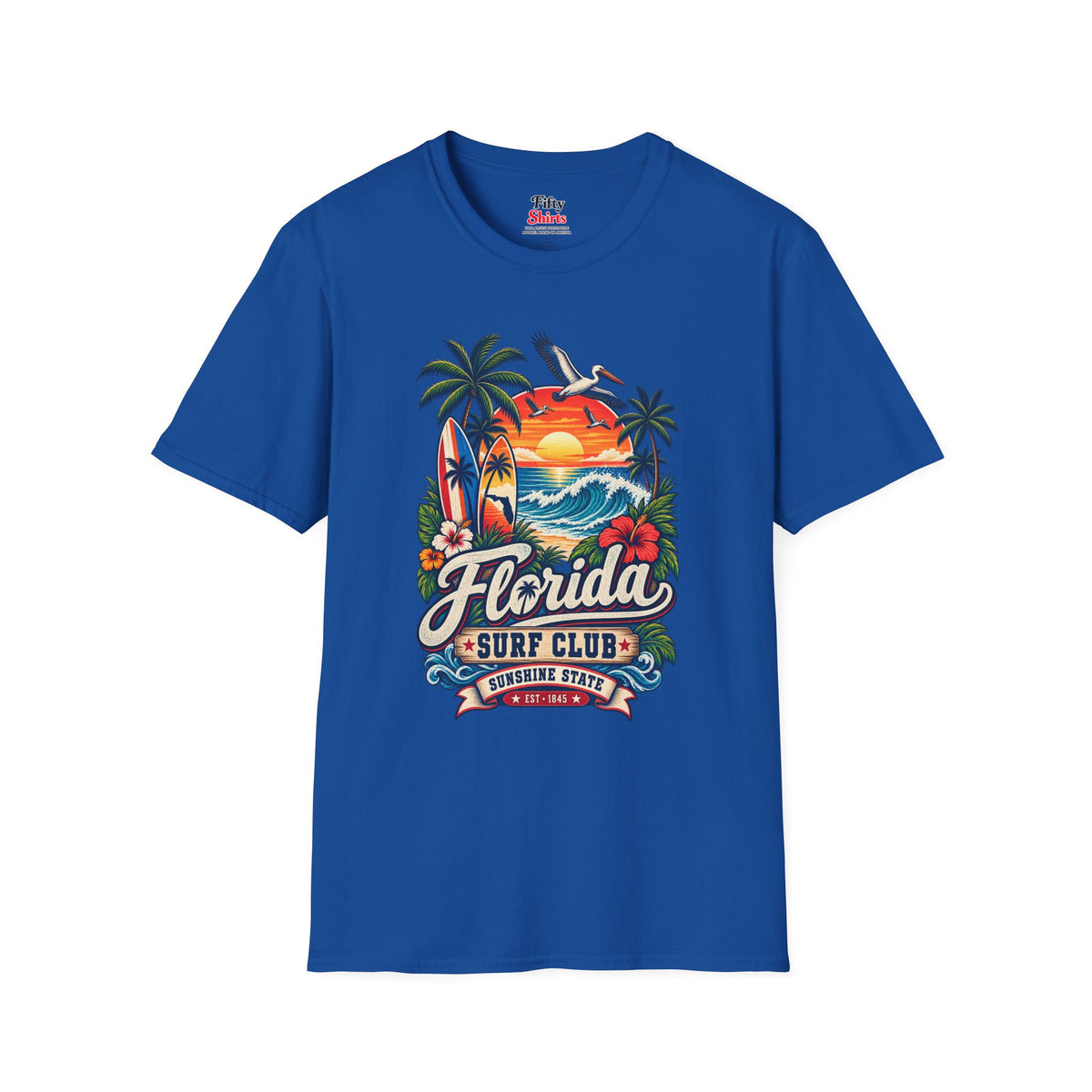 Florida Surf Club Unisex Softstyle T Shirt State Pride Graphic Tee Collections FS03