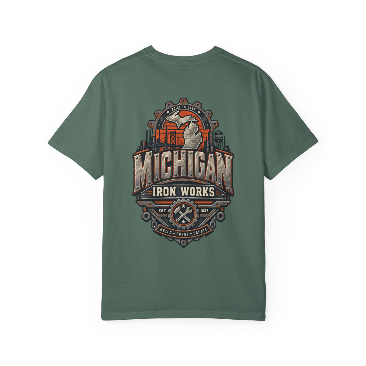 Michigan Iron Works Unisex Comfort Color 1717 Streetwear Graphic Tee