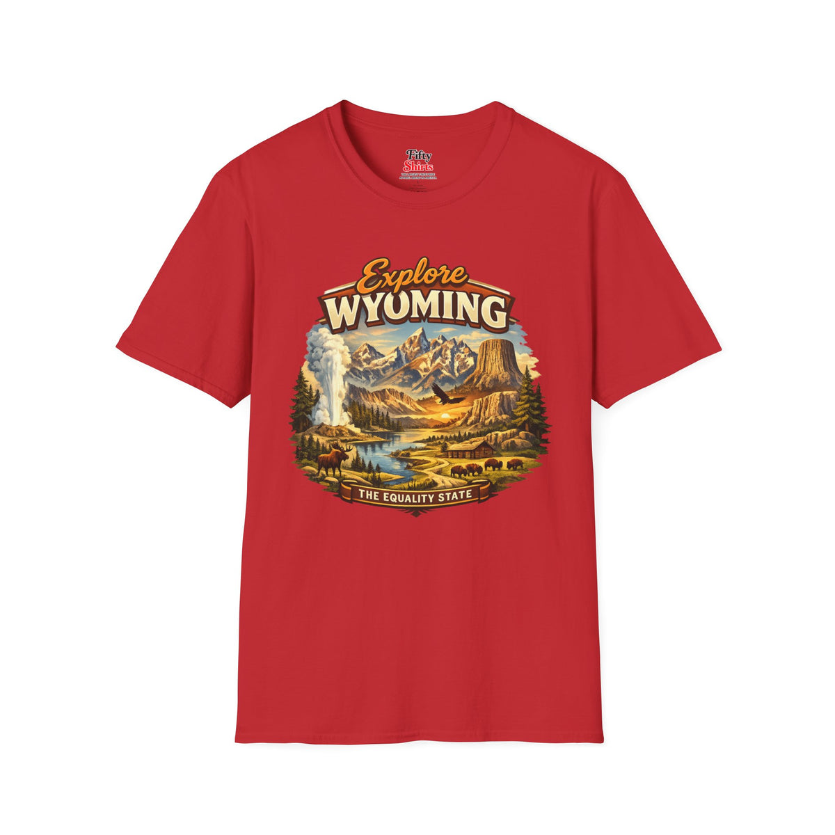 Explore Wyoming Unisex Softstyle T Shirt State Pride Graphic Tee Collections FS03