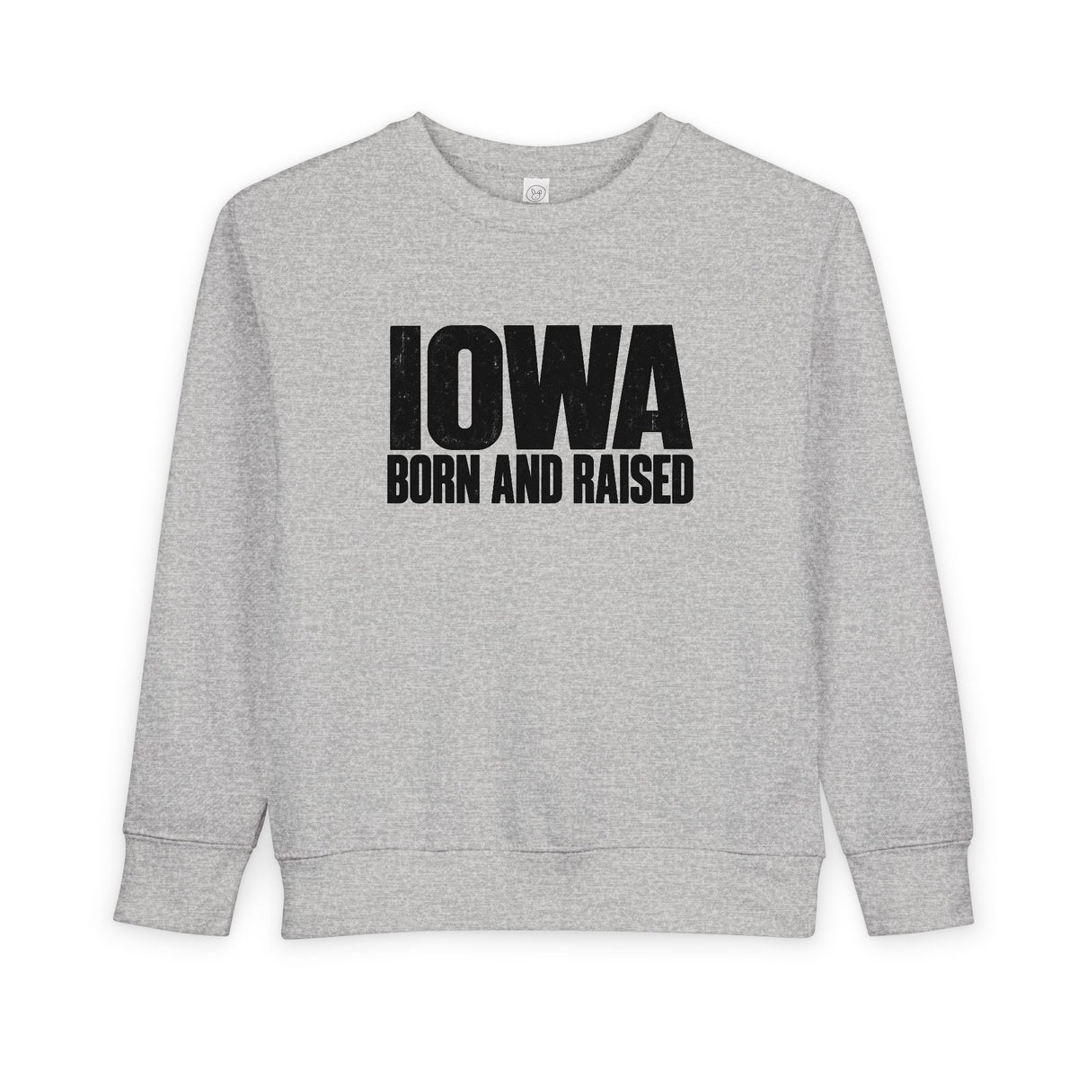 Iowa Born and Raised Modern Midwest Streetwear Unisex Toddler Sweatshirt