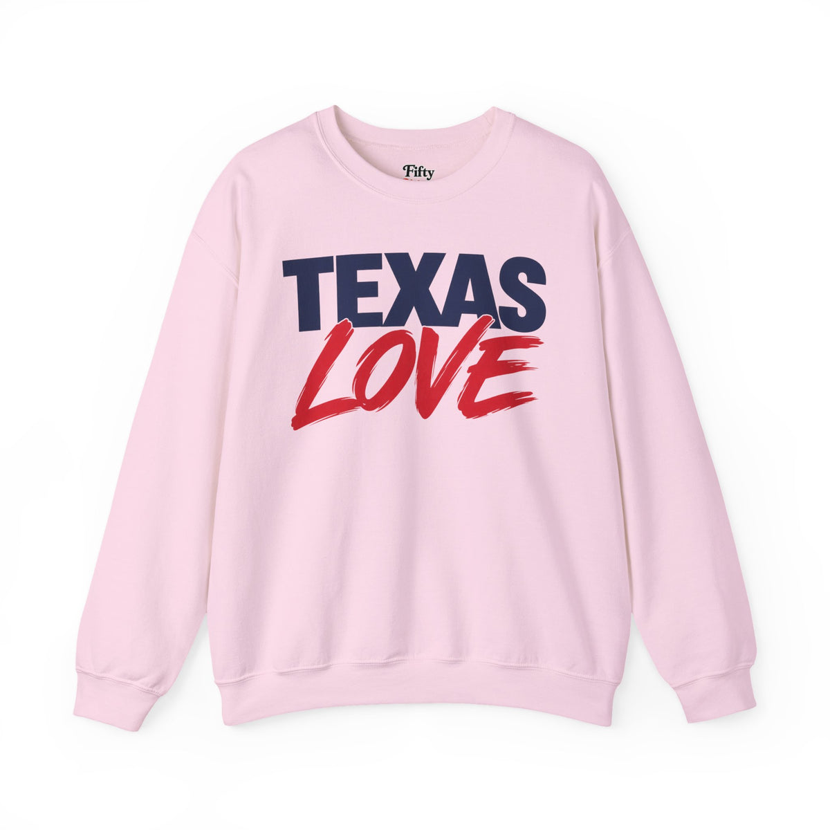 Texas Love Unisex Crewneck Sweatshirt State Name Graphic