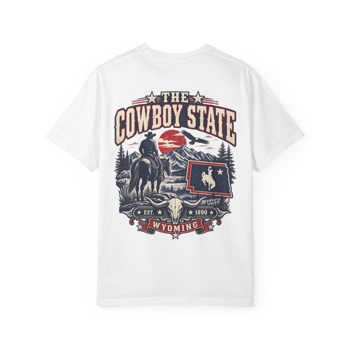 Wyoming The Cowboy State Unisex Comfort Color 1717 Streetwear Graphic Tee