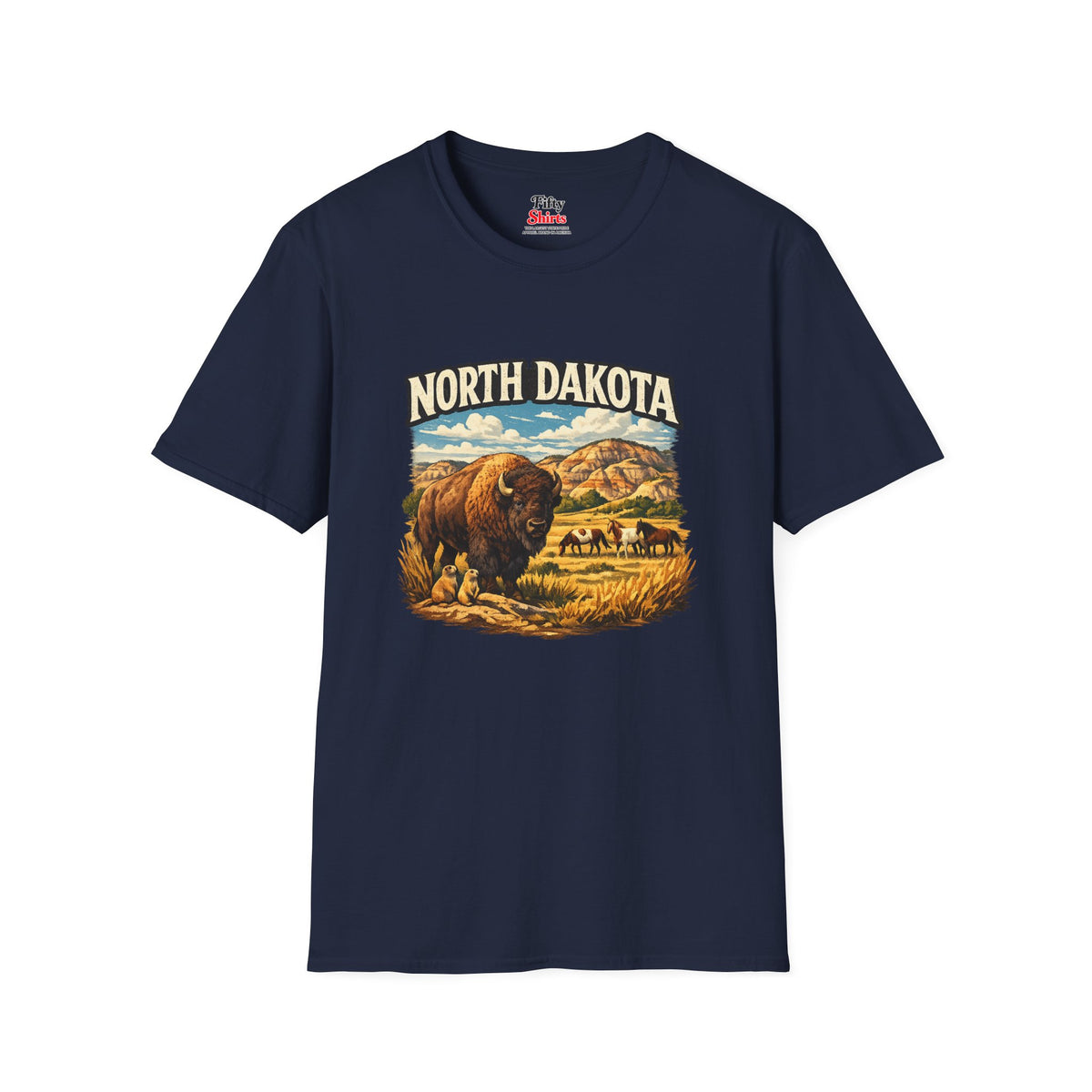 North Dakota Wildlife Unisex Softstyle T Shirt State Pride Graphic Tee Collections FS03