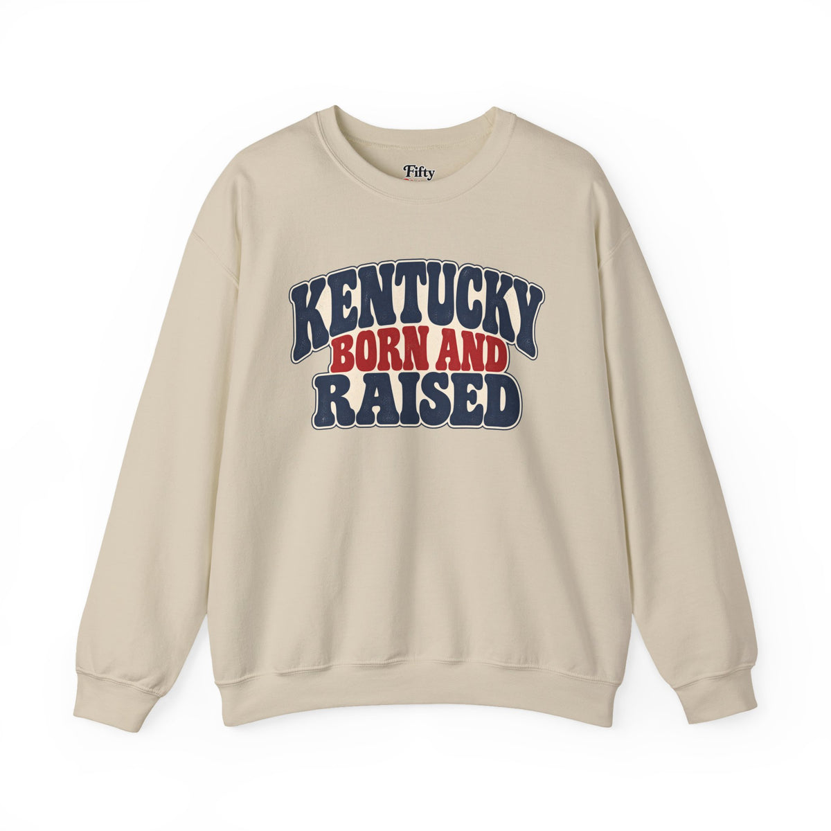 Kentucky Born and Raised Retro 1970s Unisex Sweatshirt Graphic