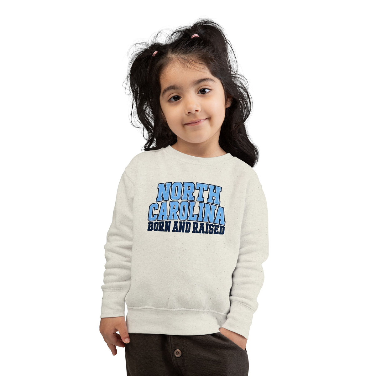 North Carolina Born and Raised Classic Collegiate Unisex Toddler Sweatshirt