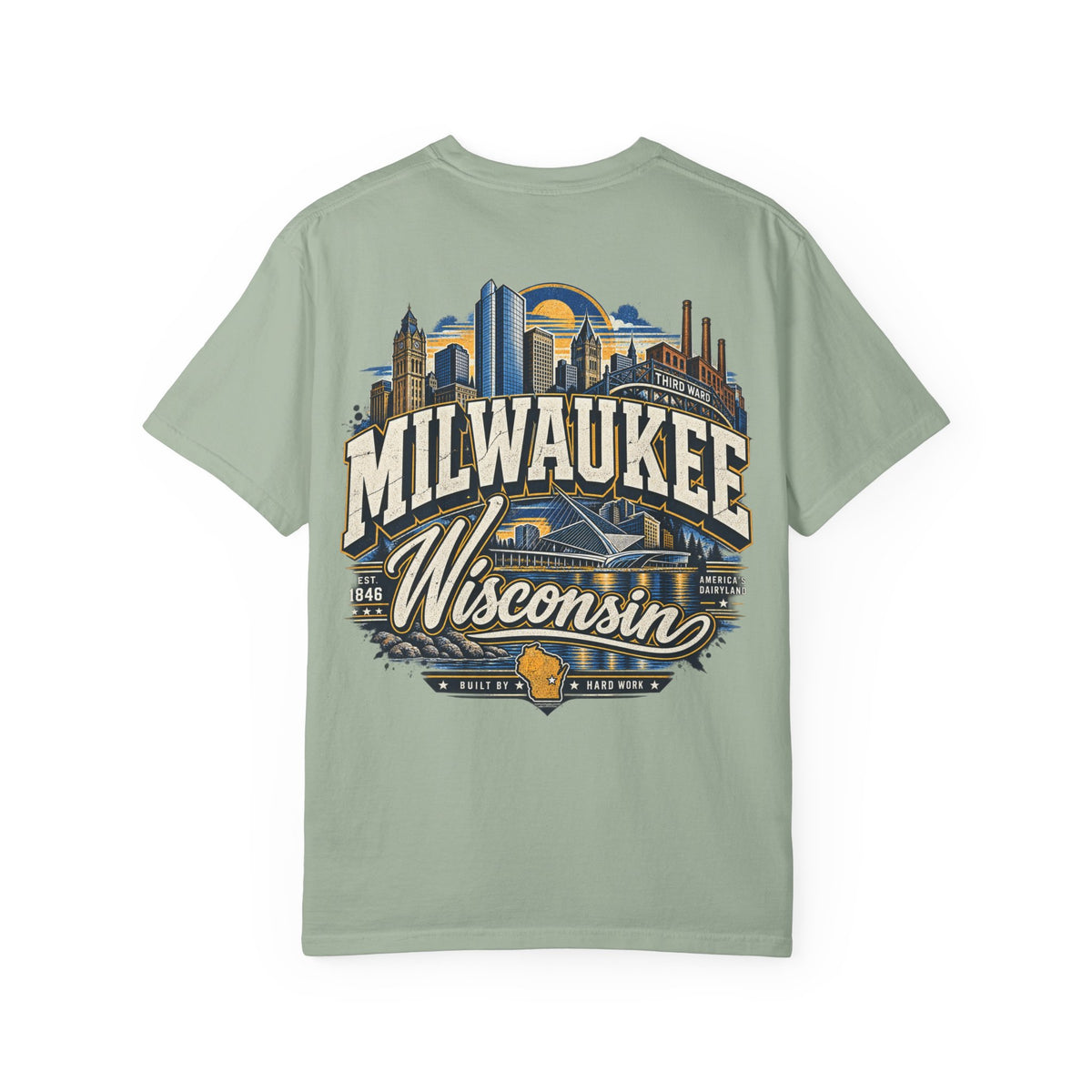 Milwaukee Wisconsin Unisex Comfort Color 1717 Streetwear Graphic Tee