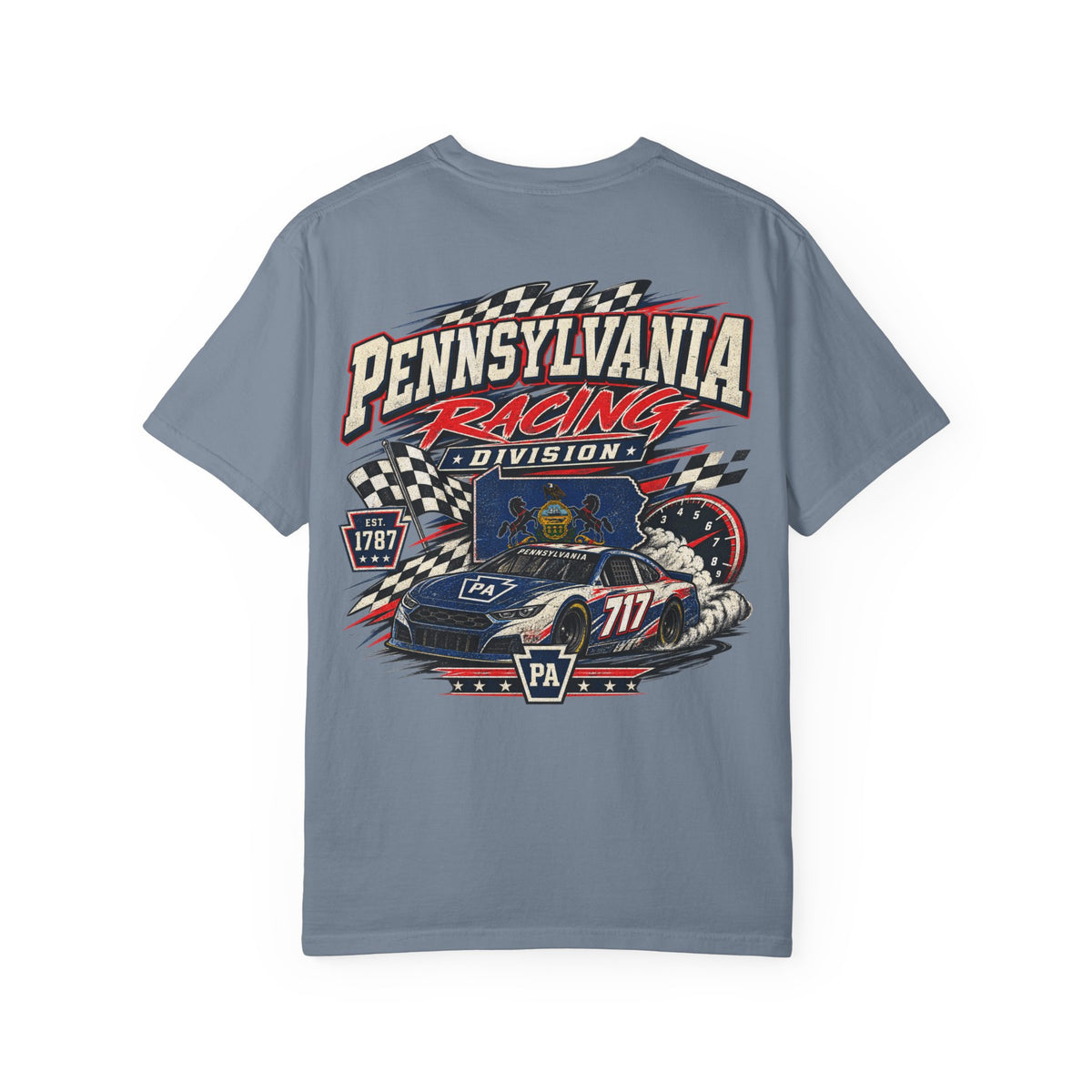 Pennsylvania Racing Division Unisex Comfort Color 1717 Streetwear Graphic Tee