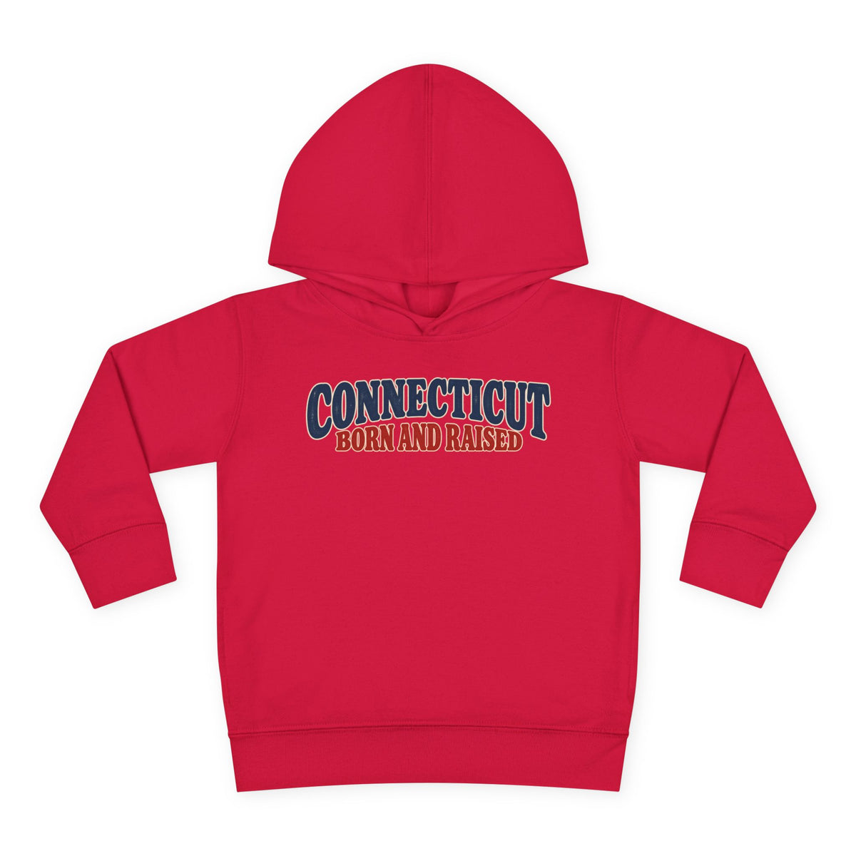 Connecticut Born and Raised 1970s Americana Unisex Toddler Pullover Fleece Hoodie