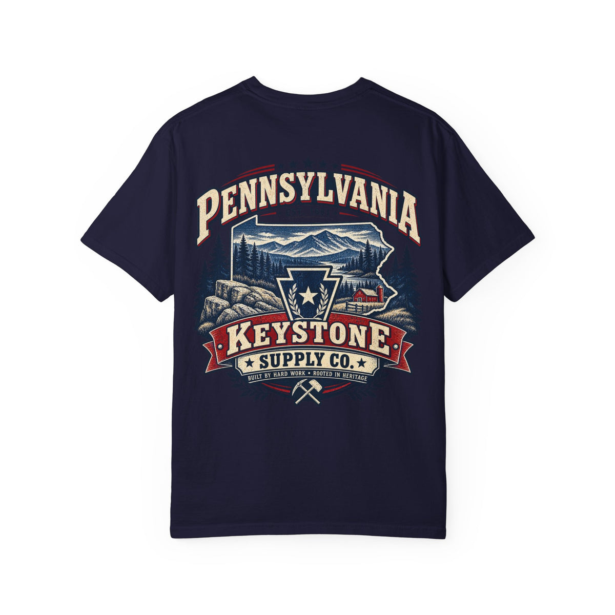Pennsylvania Keystone Supply Co Unisex Comfort Color 1717 Streetwear Graphic Tee