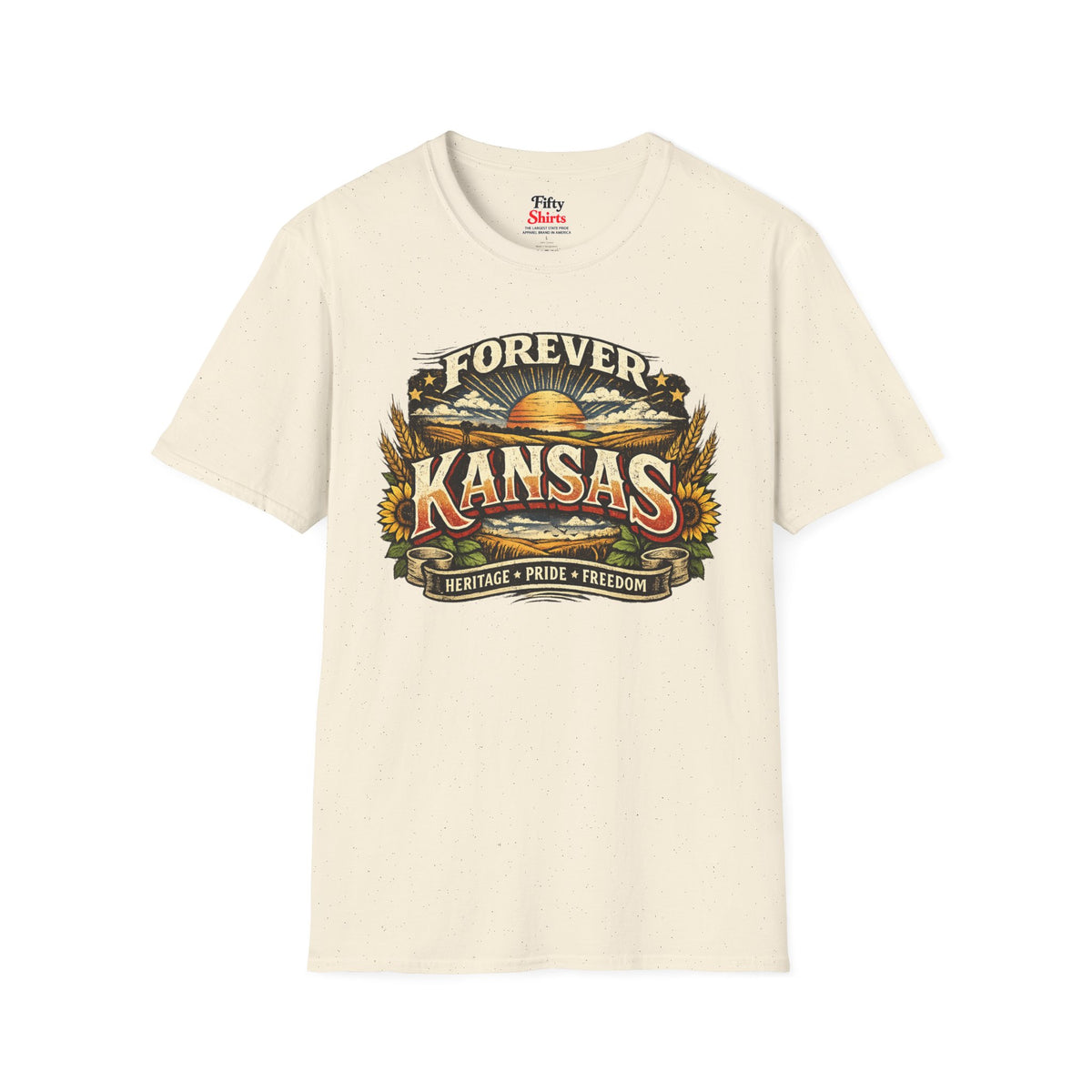 Kansas Forever Unisex Softstyle T Shirt State Pride Graphic Tee Collections FS03