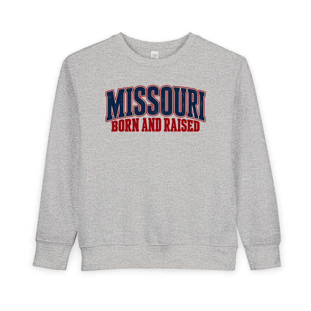 Missouri Born and Raised Vintage Americana Unisex Toddler Sweatshirt Graphic