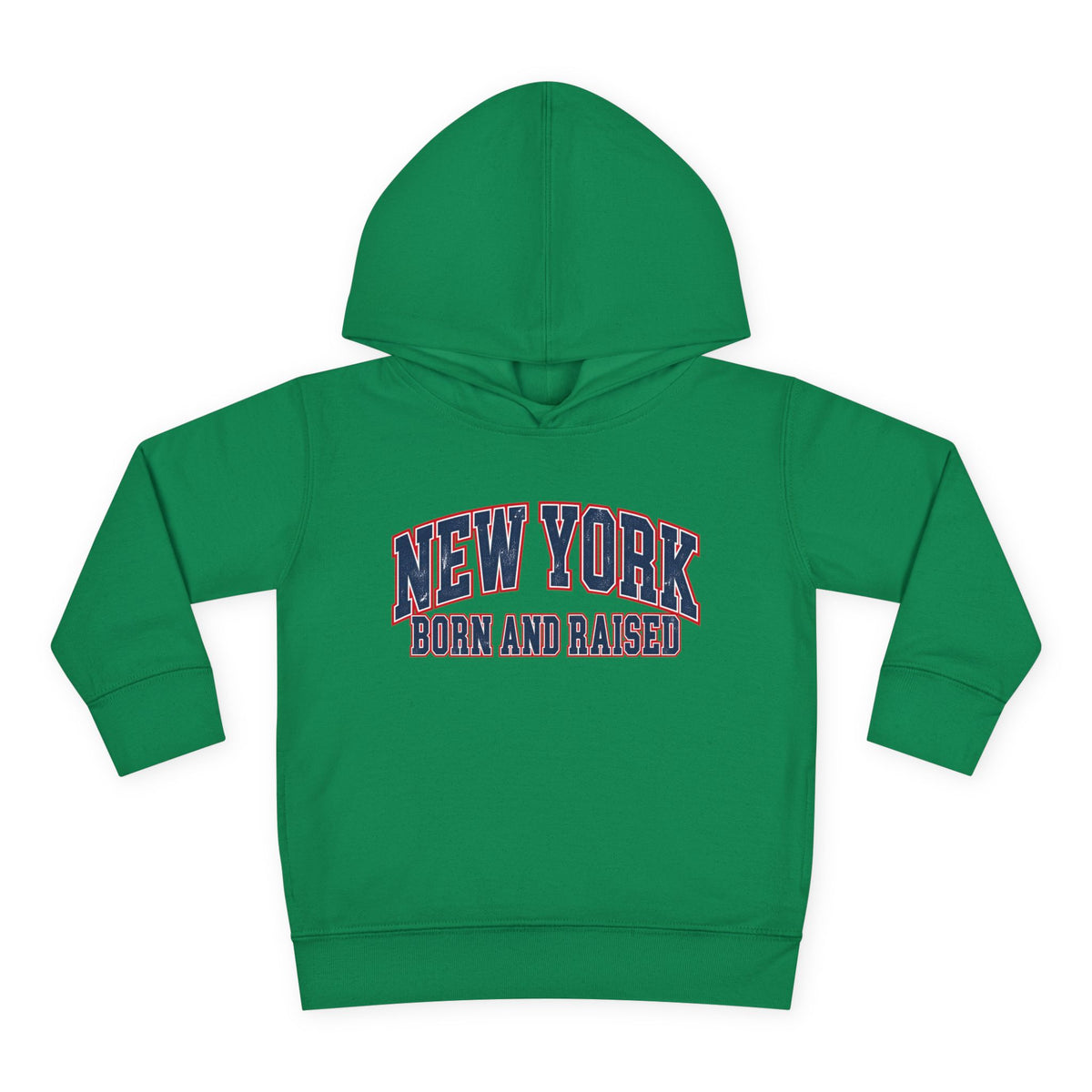 New York Born and Raised Vintage Athletic Heritage Unisex Toddler Pullover Fleece Hoodie Graphic