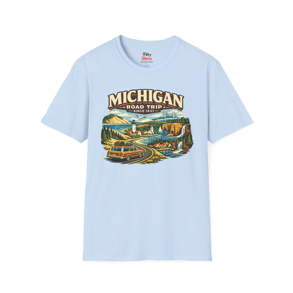 Michigan Road Trip Unisex Softstyle T Shirt State Pride Graphic Tee Collections FS03