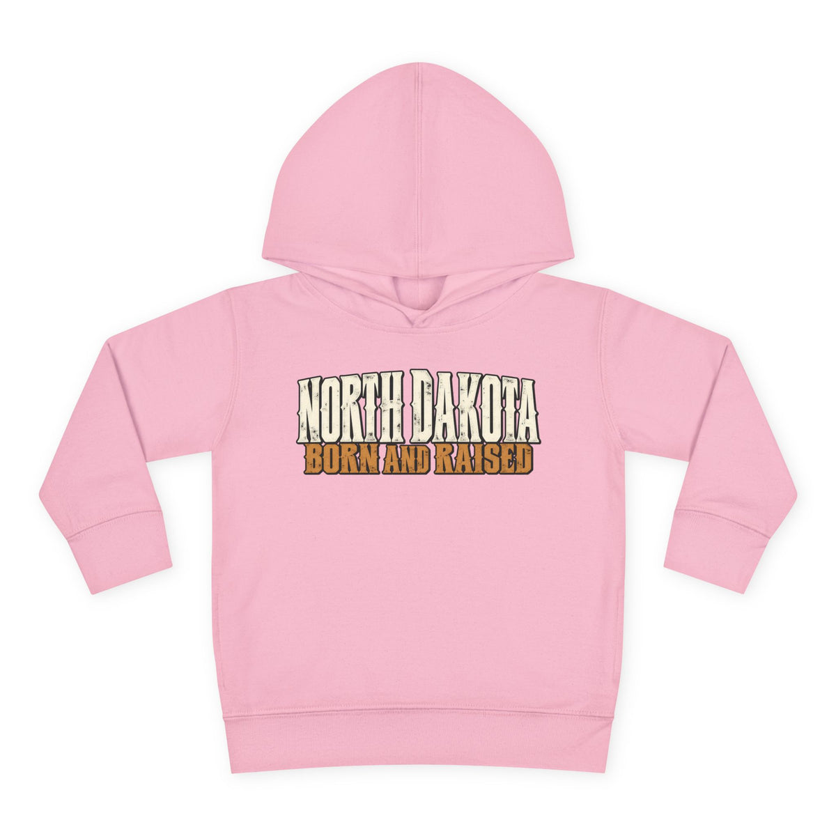 North Dakota Born and Raised Western Streetwear Unisex Toddler Pullover Fleece Hoodie