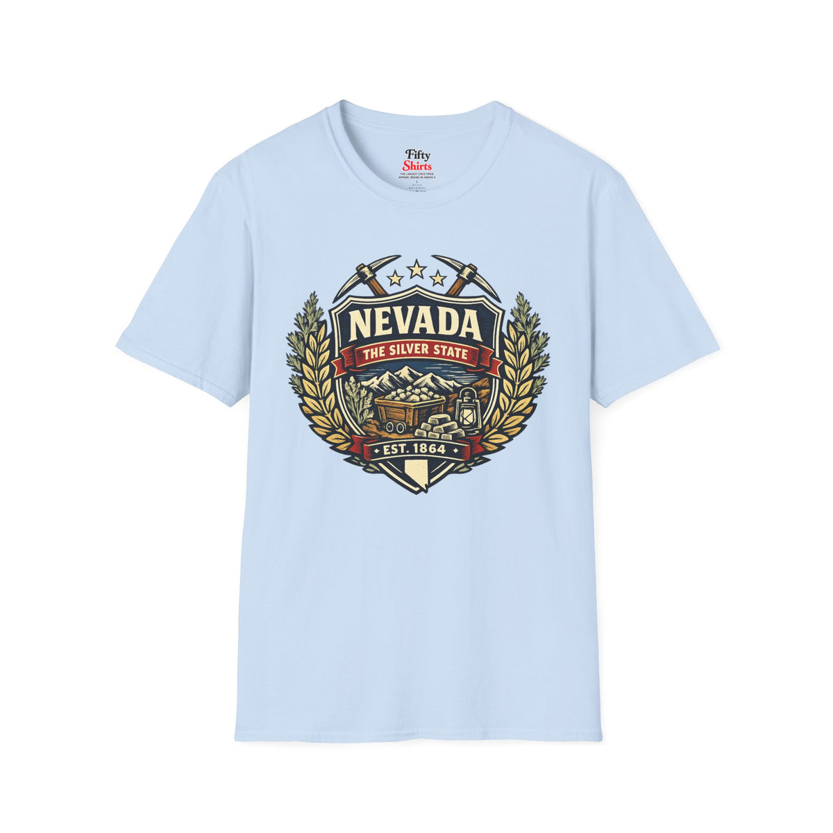 Nevada Heritage Badge Unisex Softstyle T Shirt State Pride Graphic Tee Collections FS03
