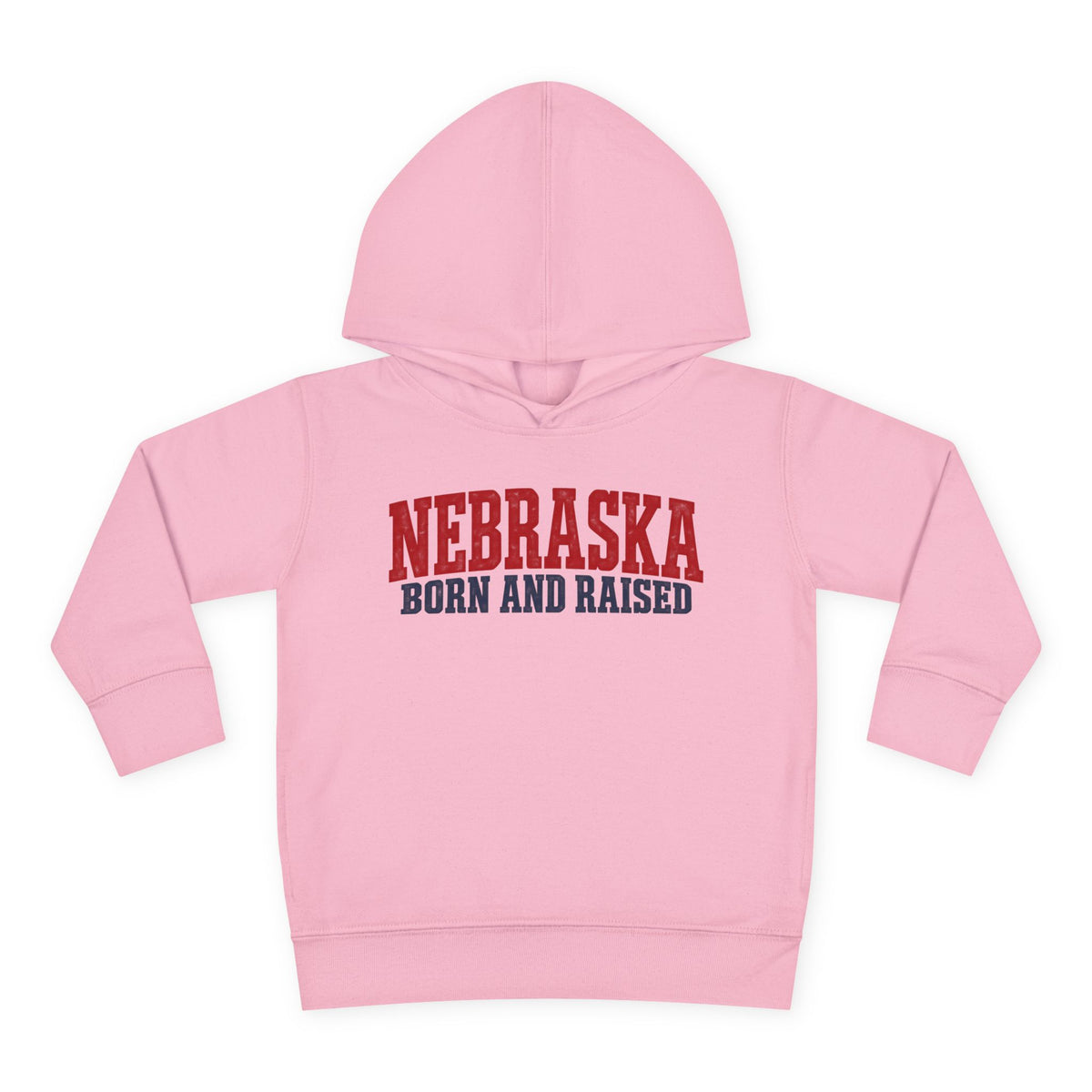 Nebraska Born and Raised Rugged Workwear Unisex Toddler Pullover Fleece Hoodie
