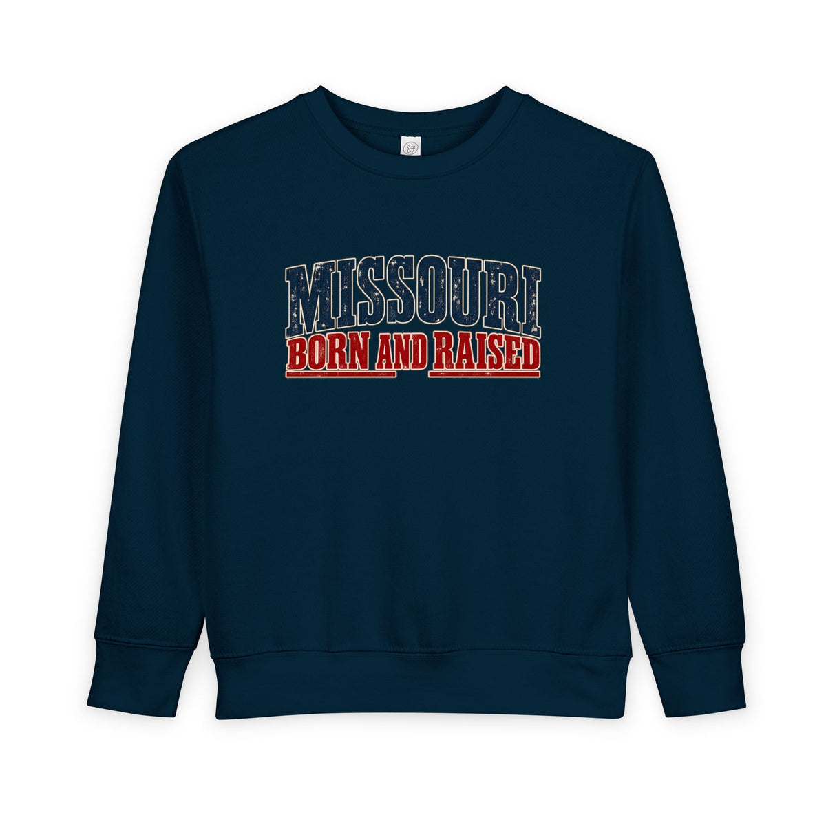 Missouri Born and Raised Old-School Americana Unisex Toddler Sweatshirt Graphic
