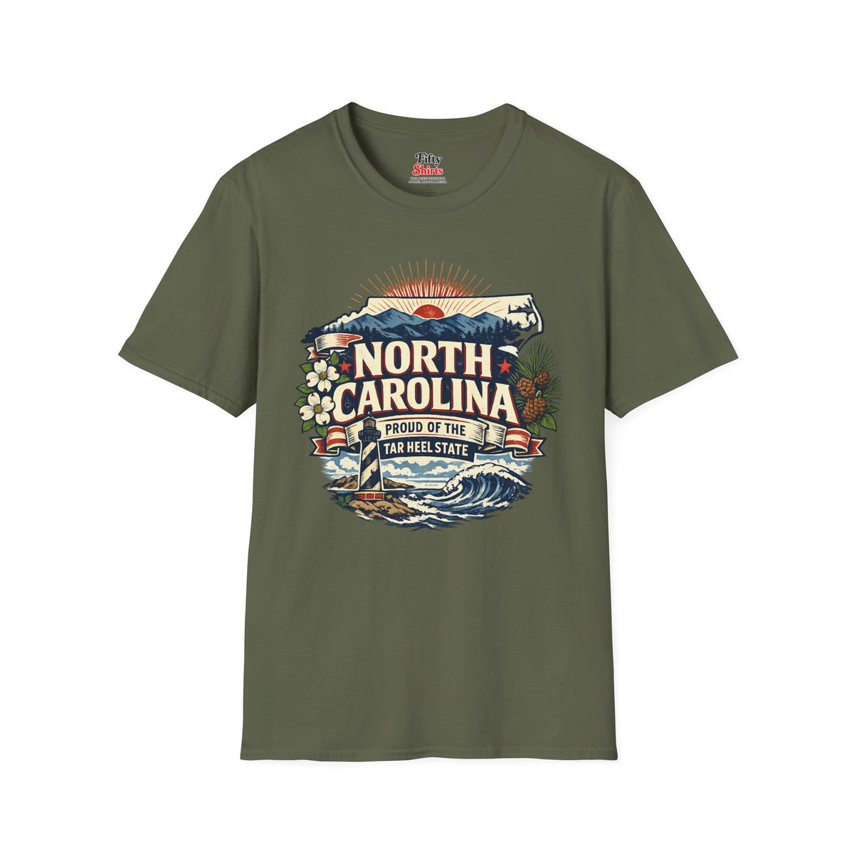 North Carolina State Pride Unisex Softstyle T Shirt State Pride Graphic Tee Collections FS03