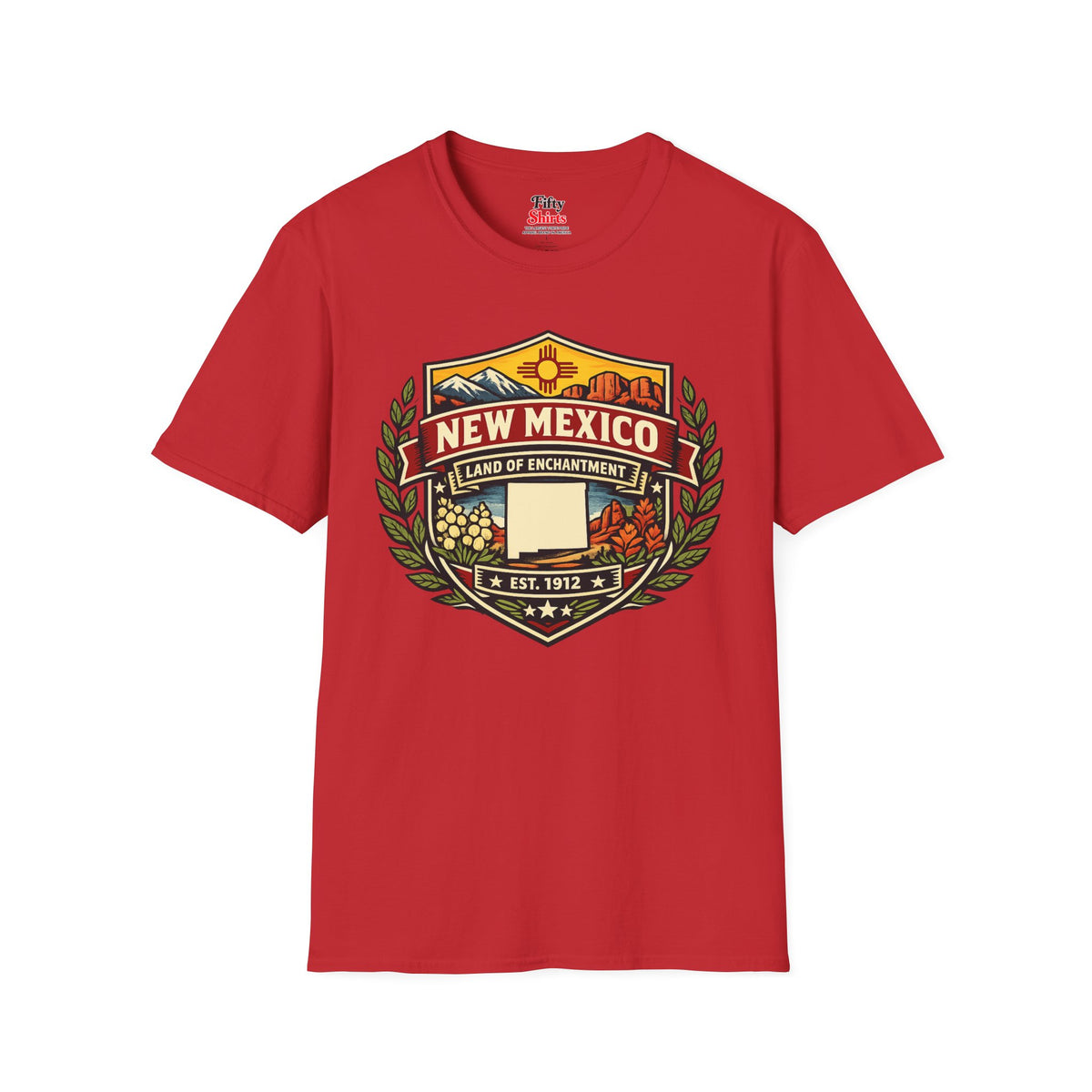 New Mexico Heritage Badge Unisex Softstyle T Shirt State Pride Graphic Tee Collections FS03