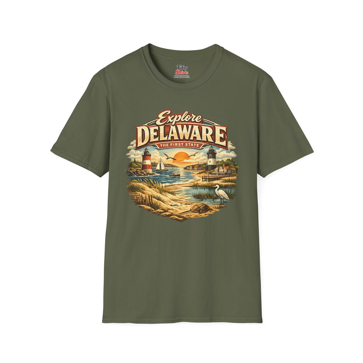 Explore Delaware Unisex Softstyle T Shirt State Pride Graphic Tee Collections FS03