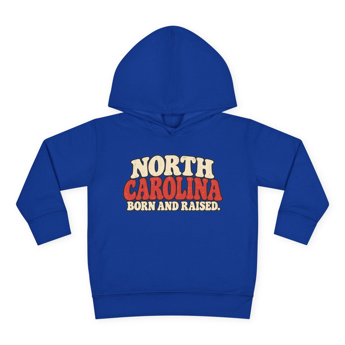 North Carolina Born and Raised Carolina Vintage Unisex Toddler Pullover Fleece Hoodie