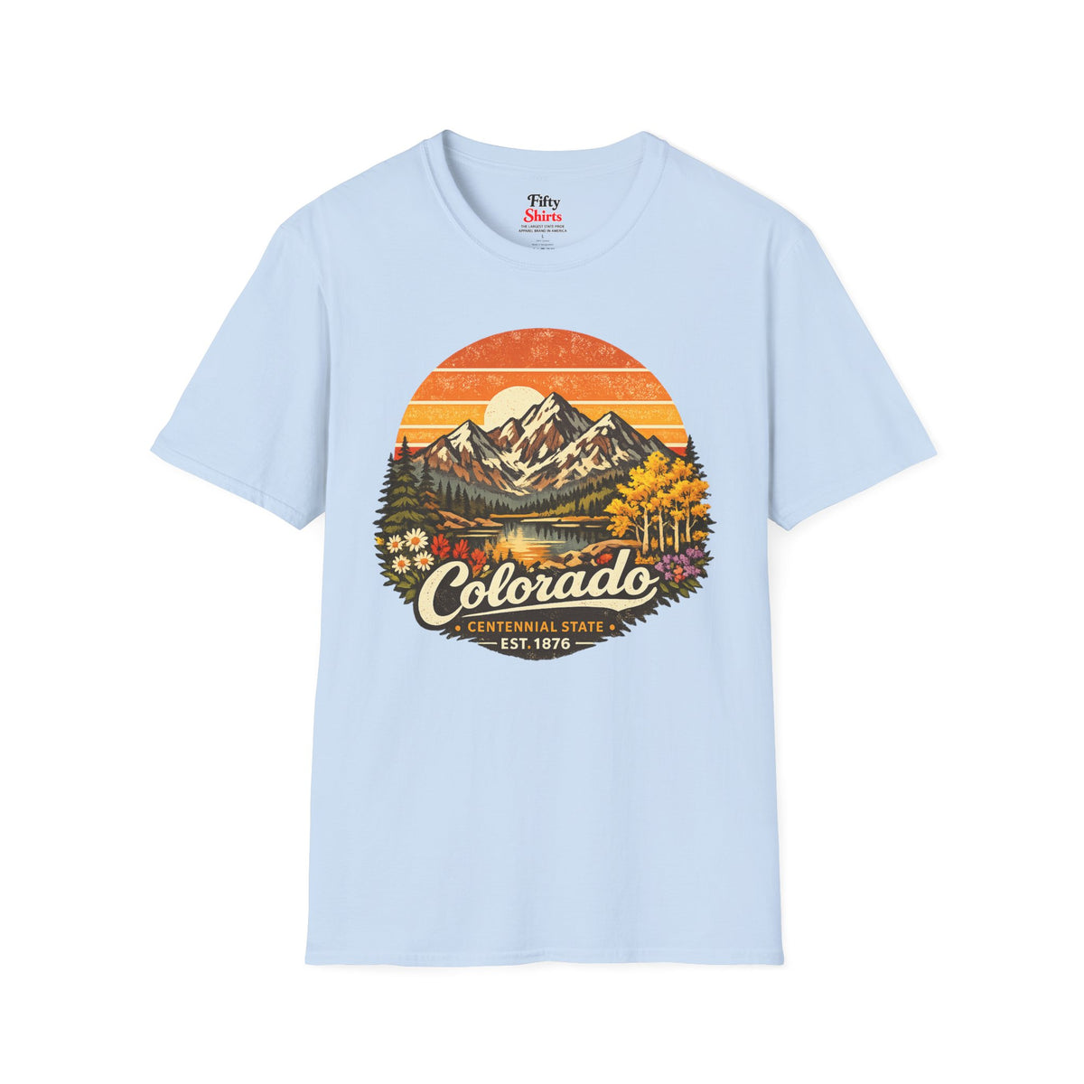 Colorado Mountain Sunset Unisex Softstyle T Shirt State Pride Graphic Tee Collections FS03