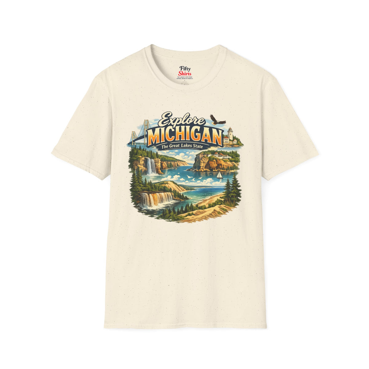 Explore Michigan Unisex Softstyle T Shirt State Pride Graphic Tee Collections FS03