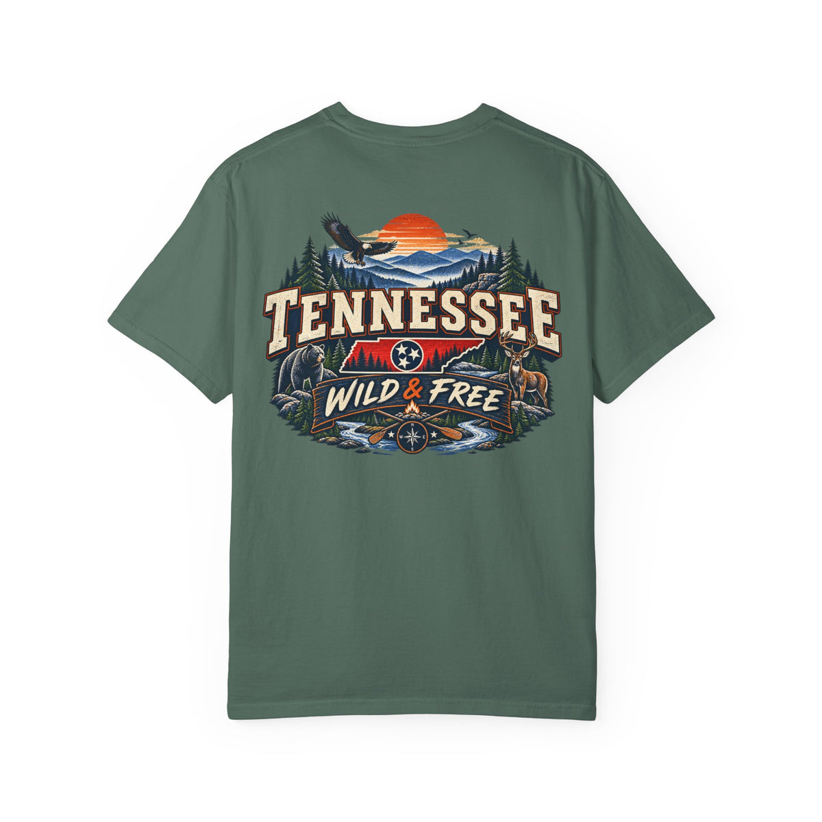 Tennessee Wild & Free Unisex Comfort Color 1717 Streetwear Graphic Tee