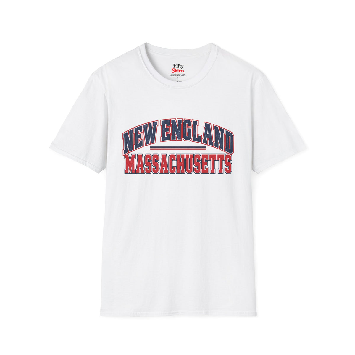 New England Massachusetts Unisex Softstyle T Shirt State Name Graphic Tee